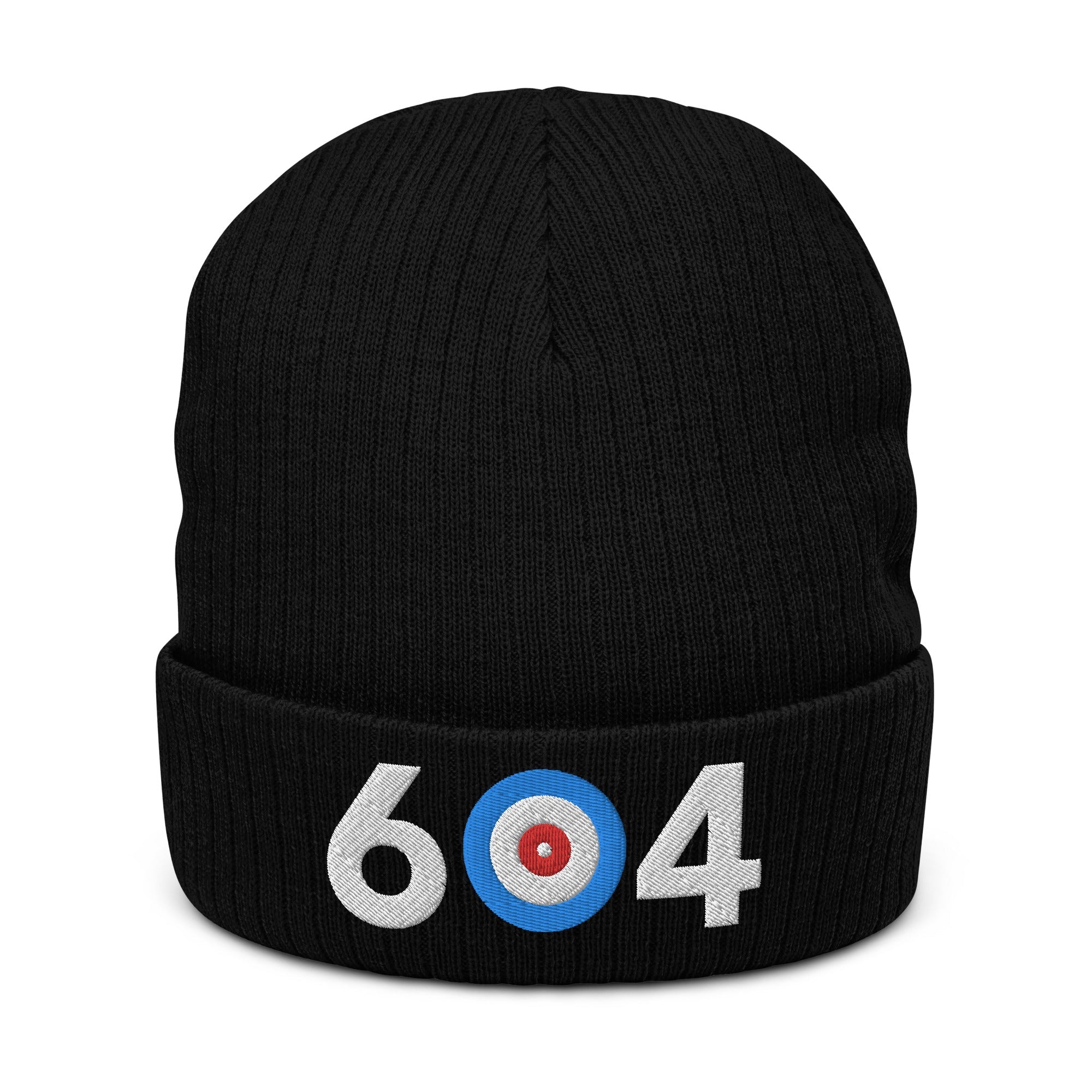 604 Vancouver Area Code Ribbed knit beanie - Broomfitters