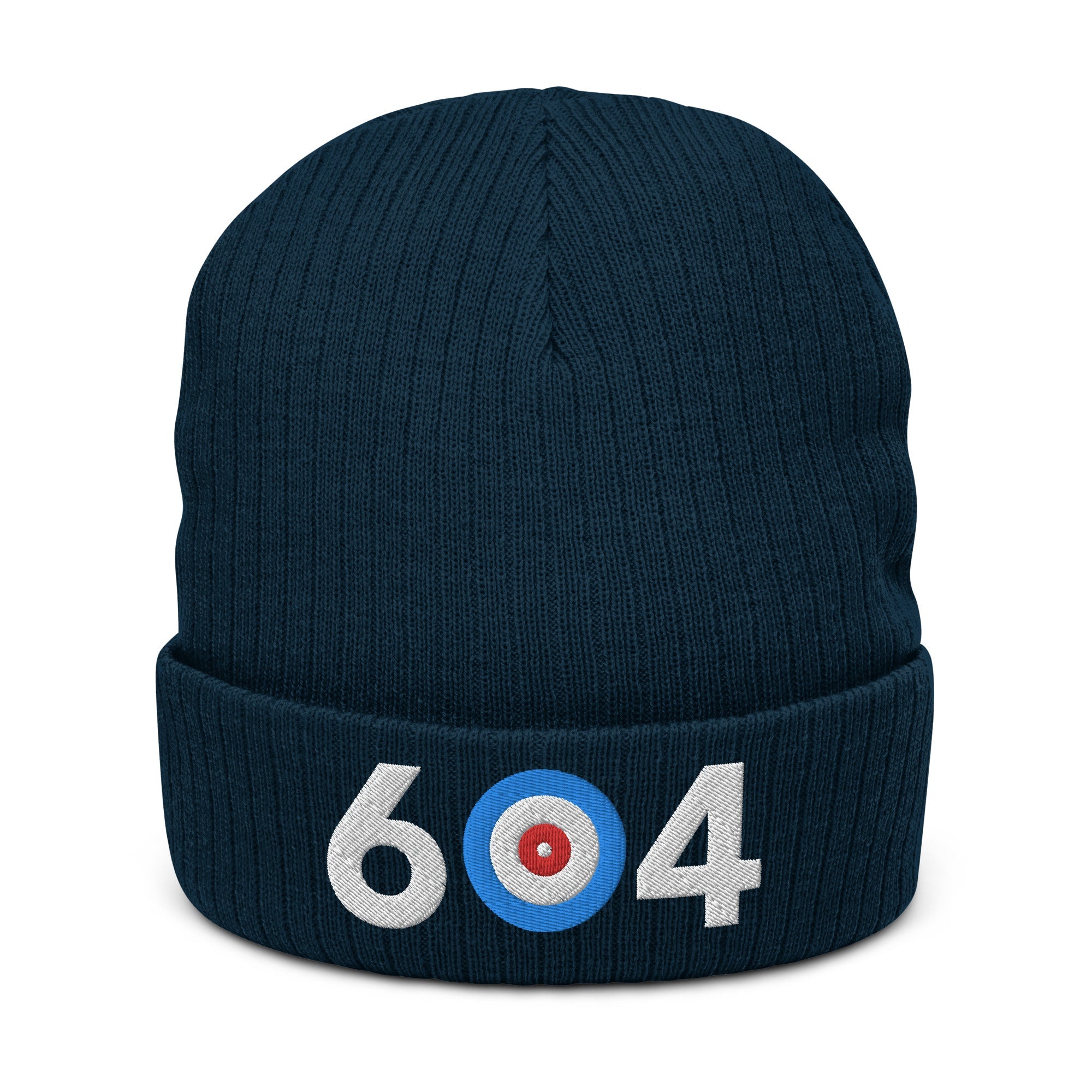 604 Vancouver Area Code Ribbed knit beanie - Broomfitters