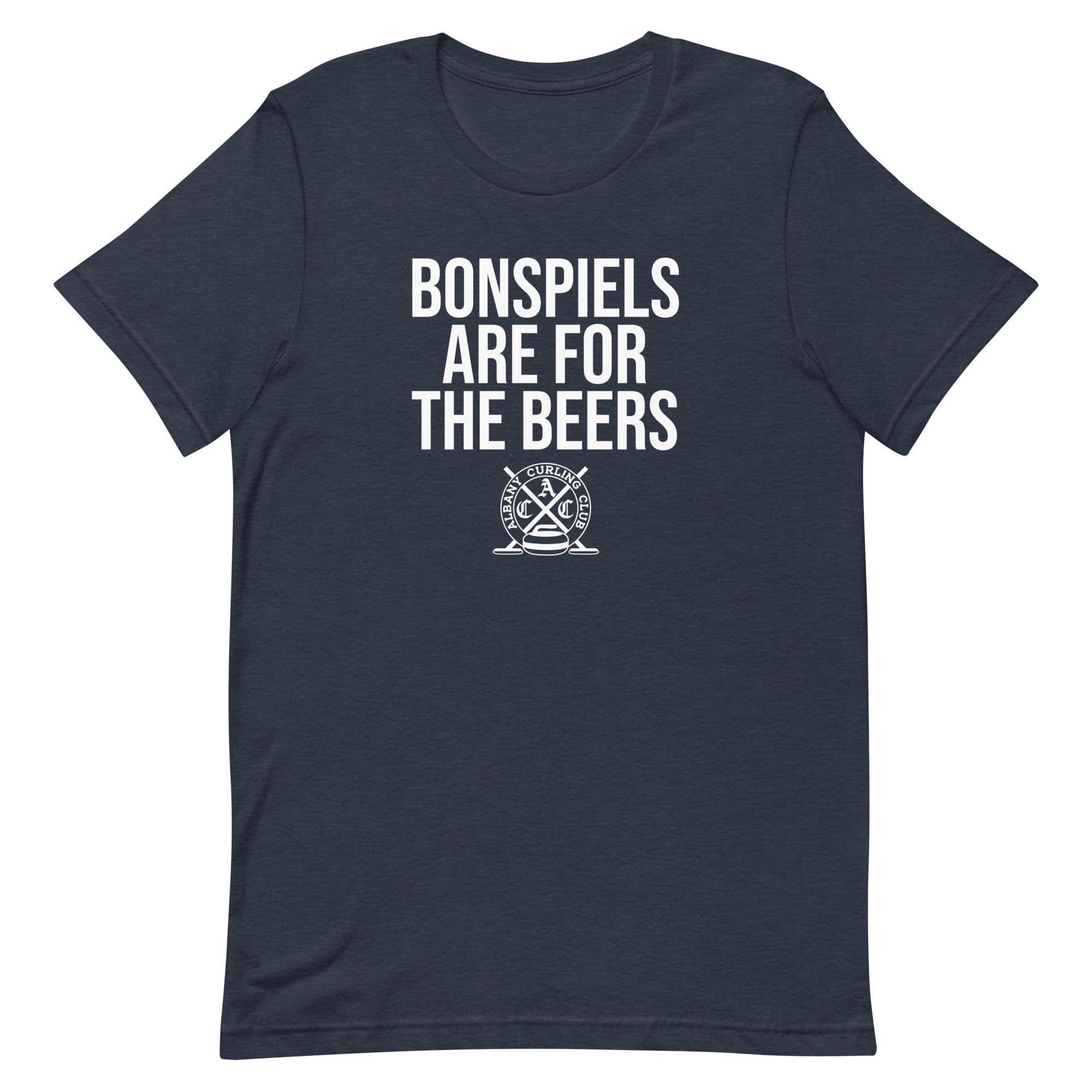 Albany Curling Club Bonspiels are for the Beers Unisex t-shirt - Broomfitters