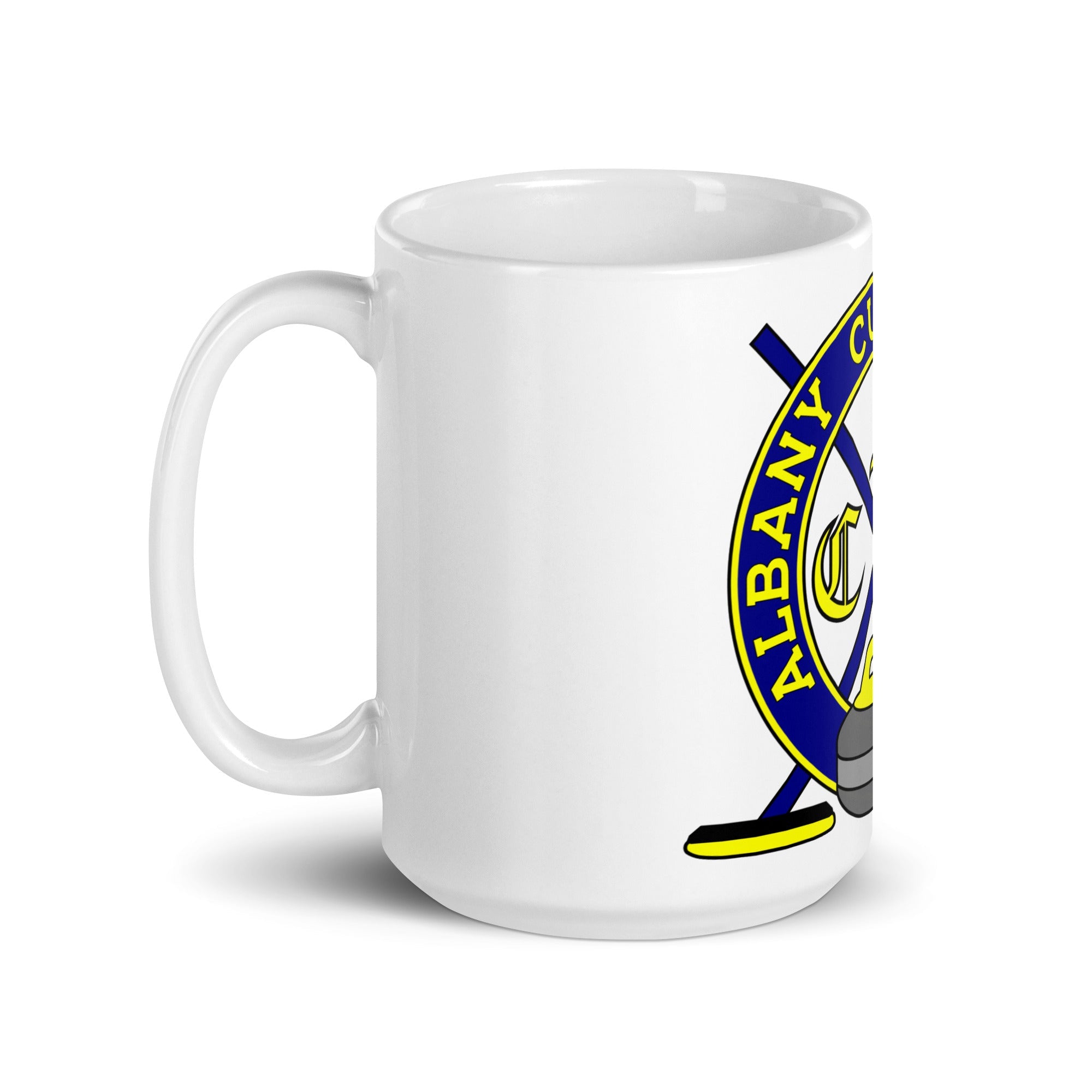 Albany Curling Club White glossy mug - Broomfitters