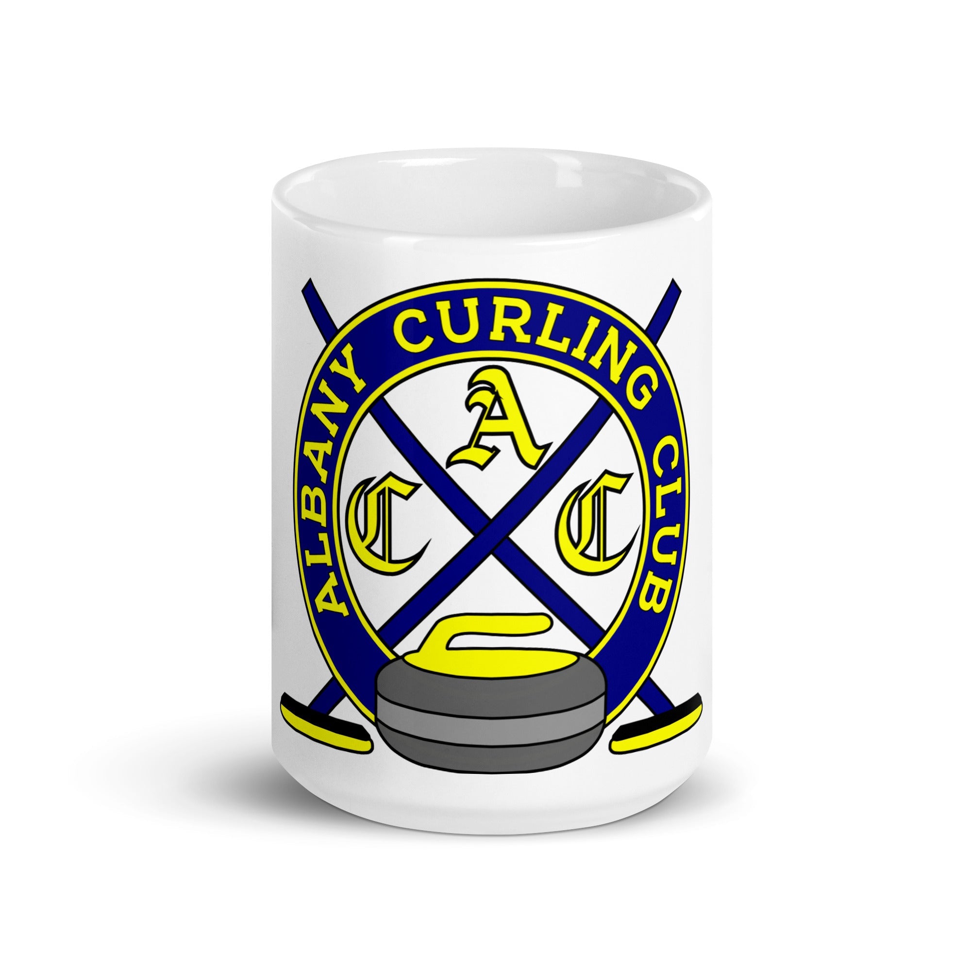 Albany Curling Club White glossy mug - Broomfitters