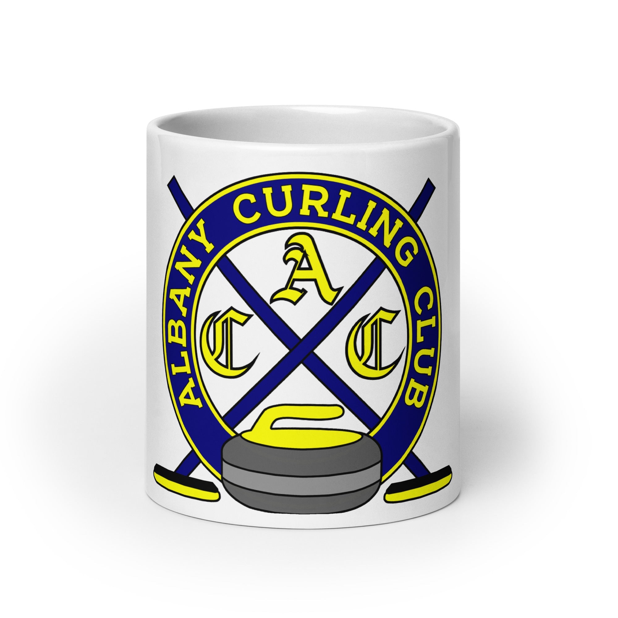 Albany Curling Club White glossy mug - Broomfitters