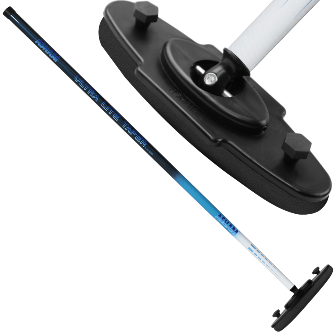 Asham V2 Ultra Lite Tapered Gripped Handle Curling Broom - Broomfitters