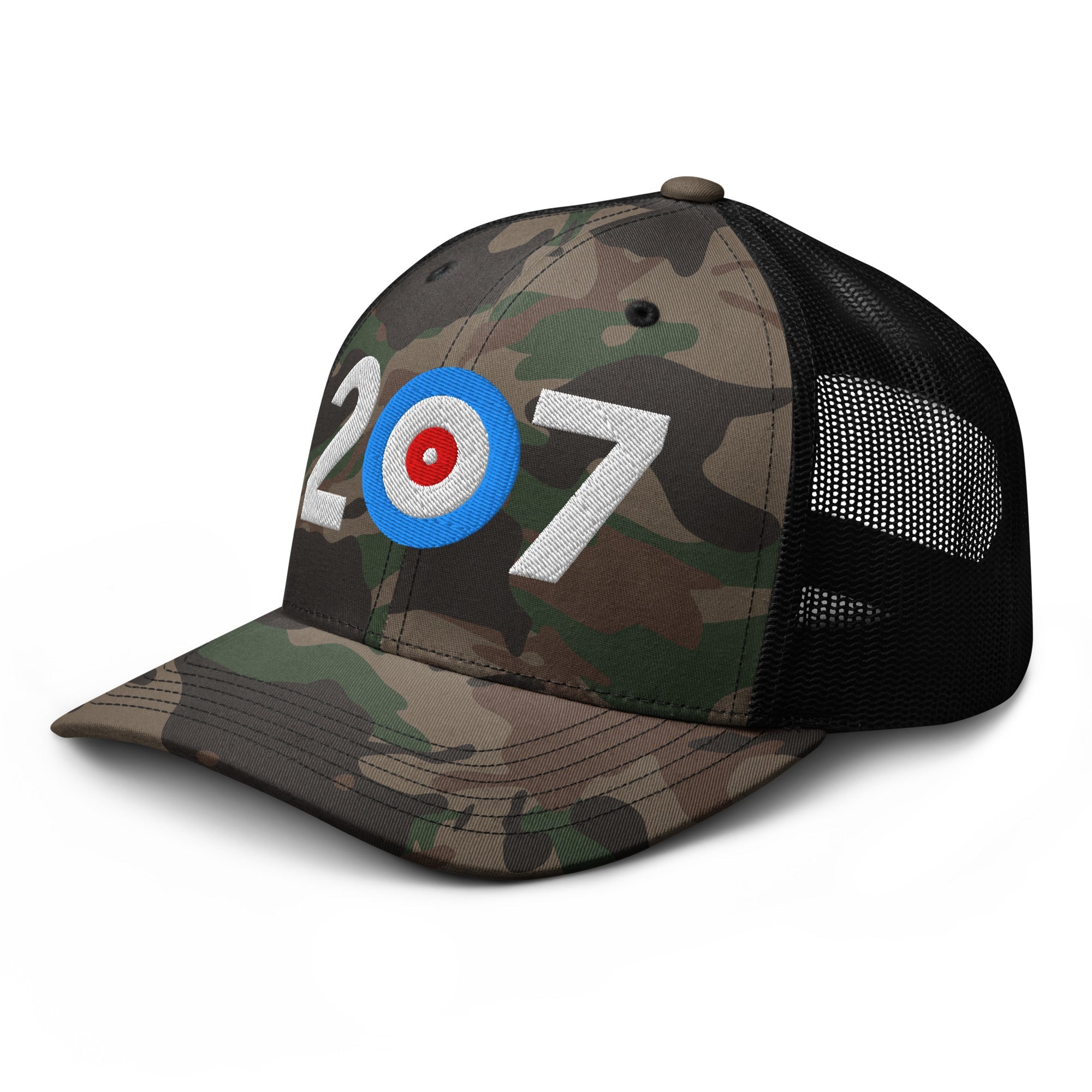 Belfast Curling Area Code 207 - Camouflage trucker hat - Broomfitters