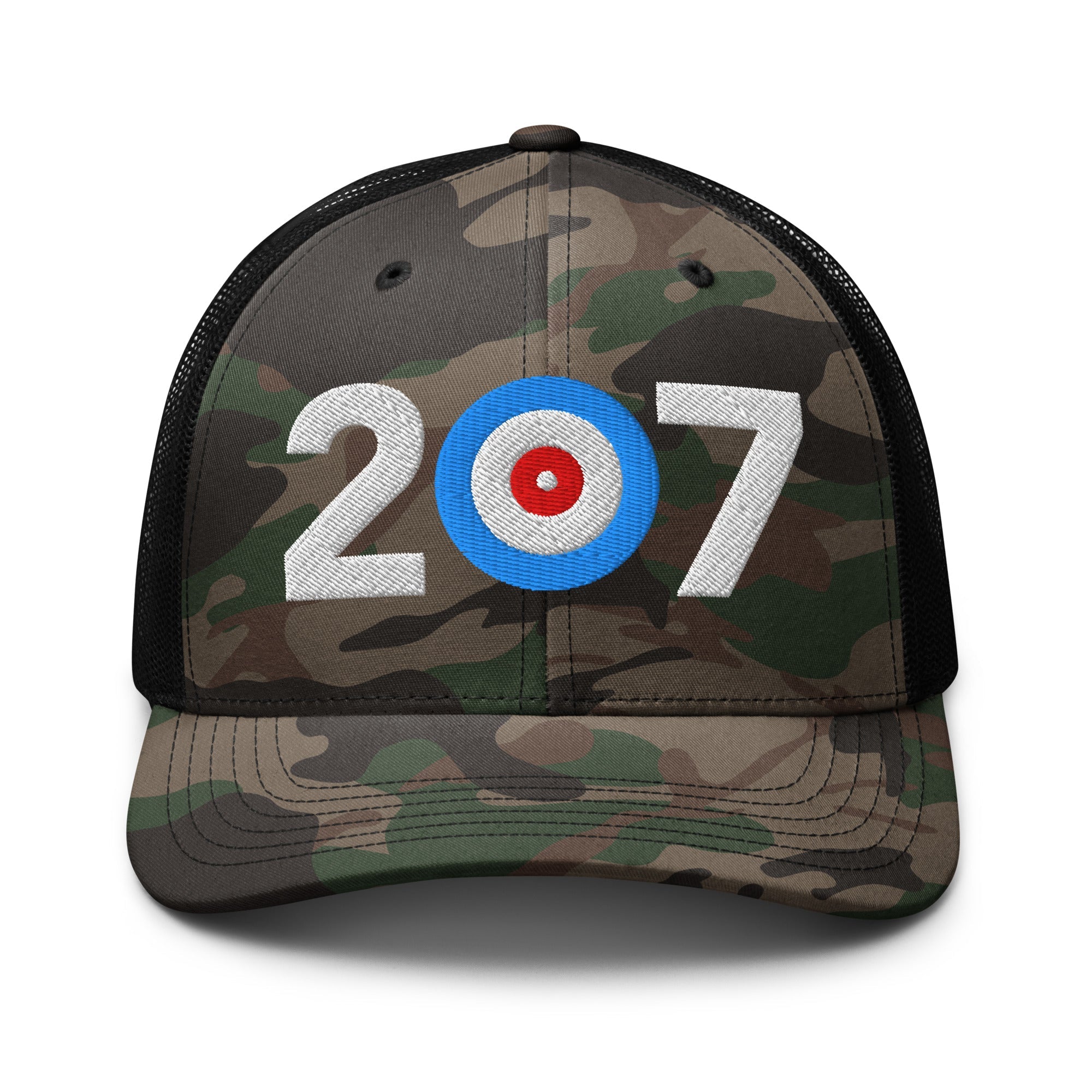 Belfast Curling Area Code 207 - Camouflage trucker hat - Broomfitters