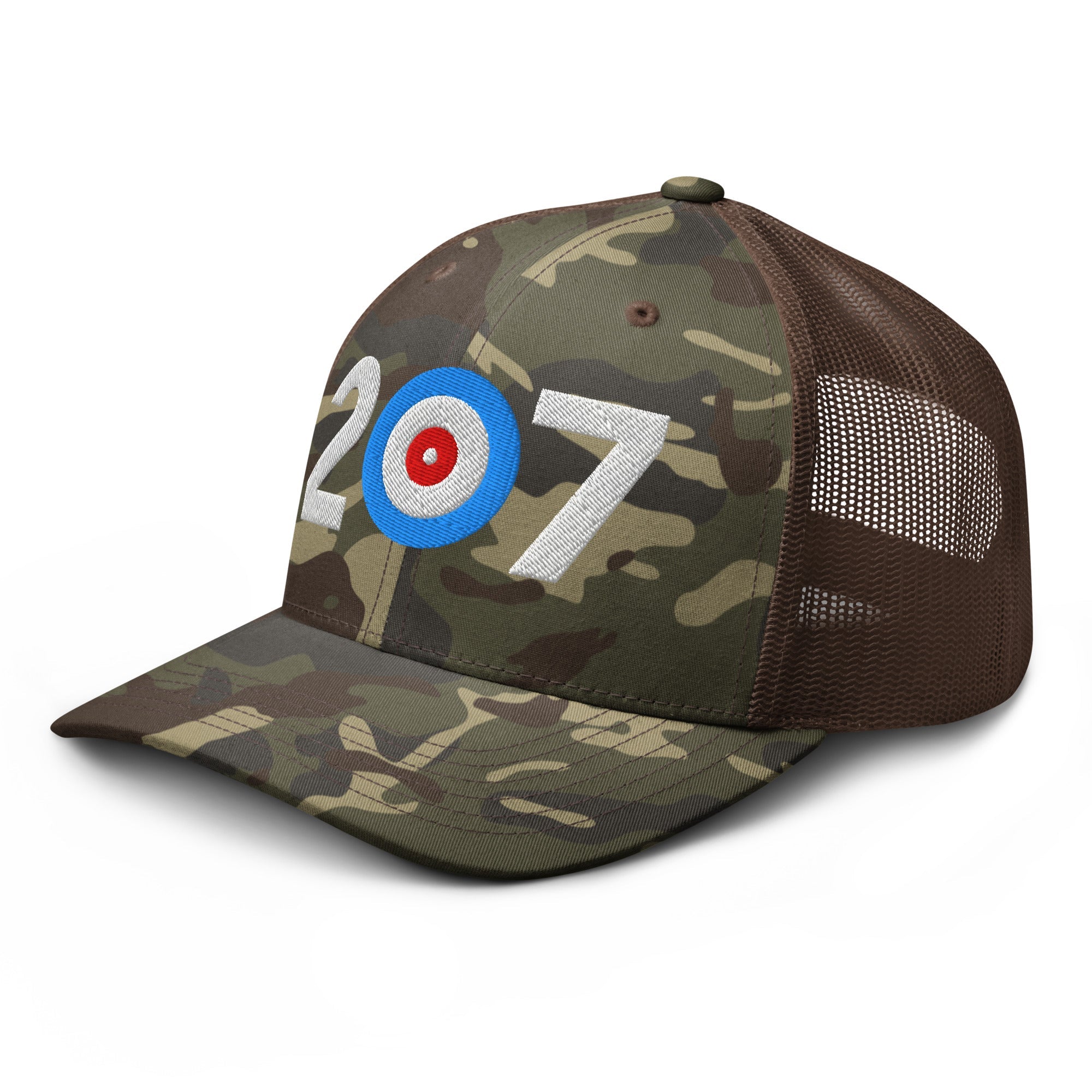 Belfast Curling Area Code 207 - Camouflage trucker hat - Broomfitters