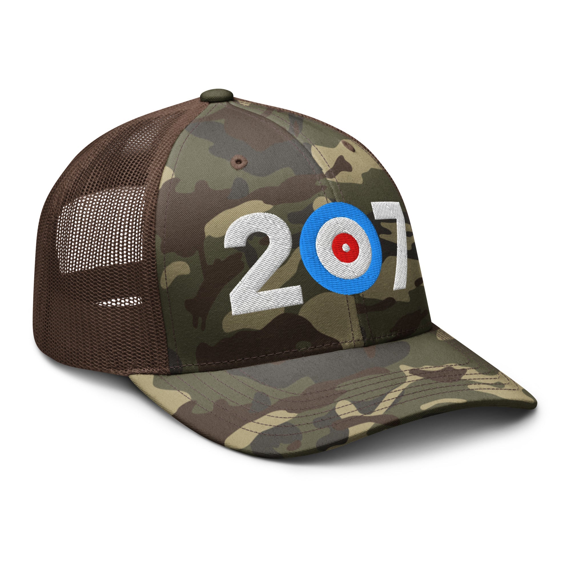Belfast Curling Area Code 207 - Camouflage trucker hat - Broomfitters