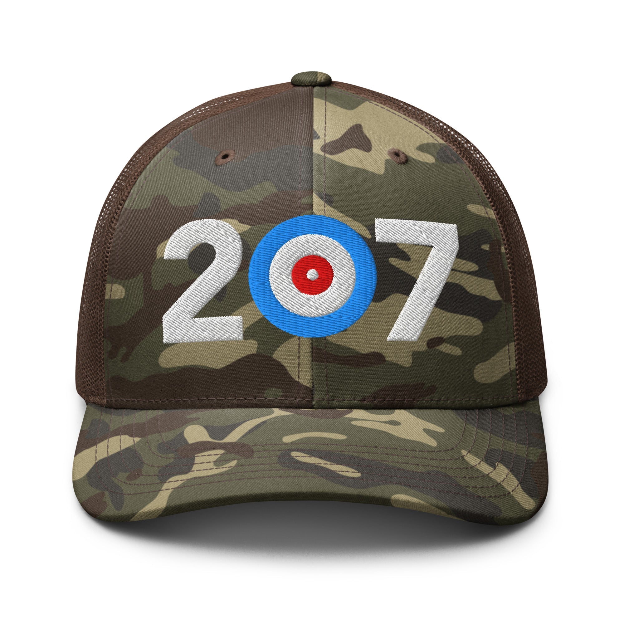 Belfast Curling Area Code 207 - Camouflage trucker hat - Broomfitters