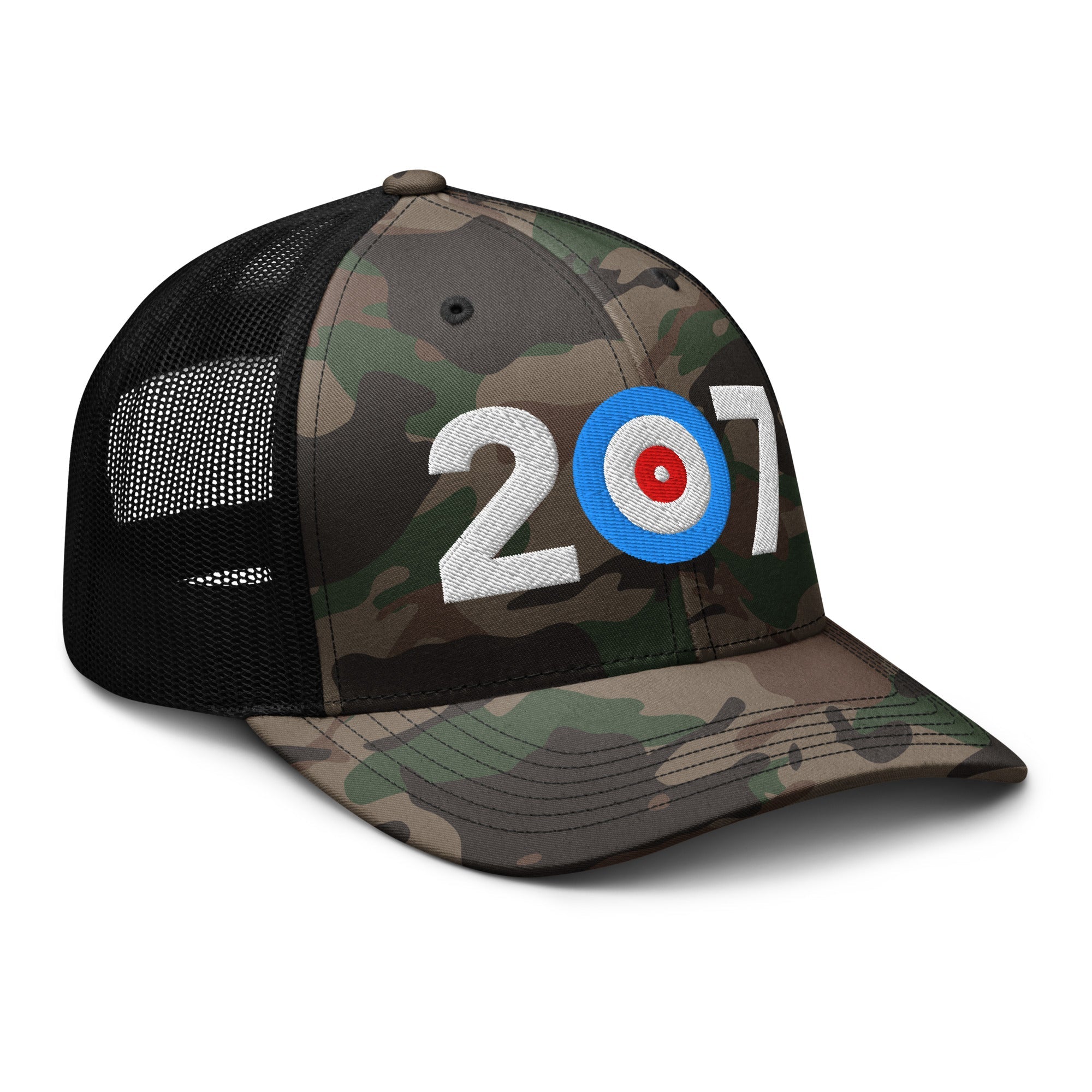 Belfast Curling Area Code 207 - Camouflage trucker hat - Broomfitters