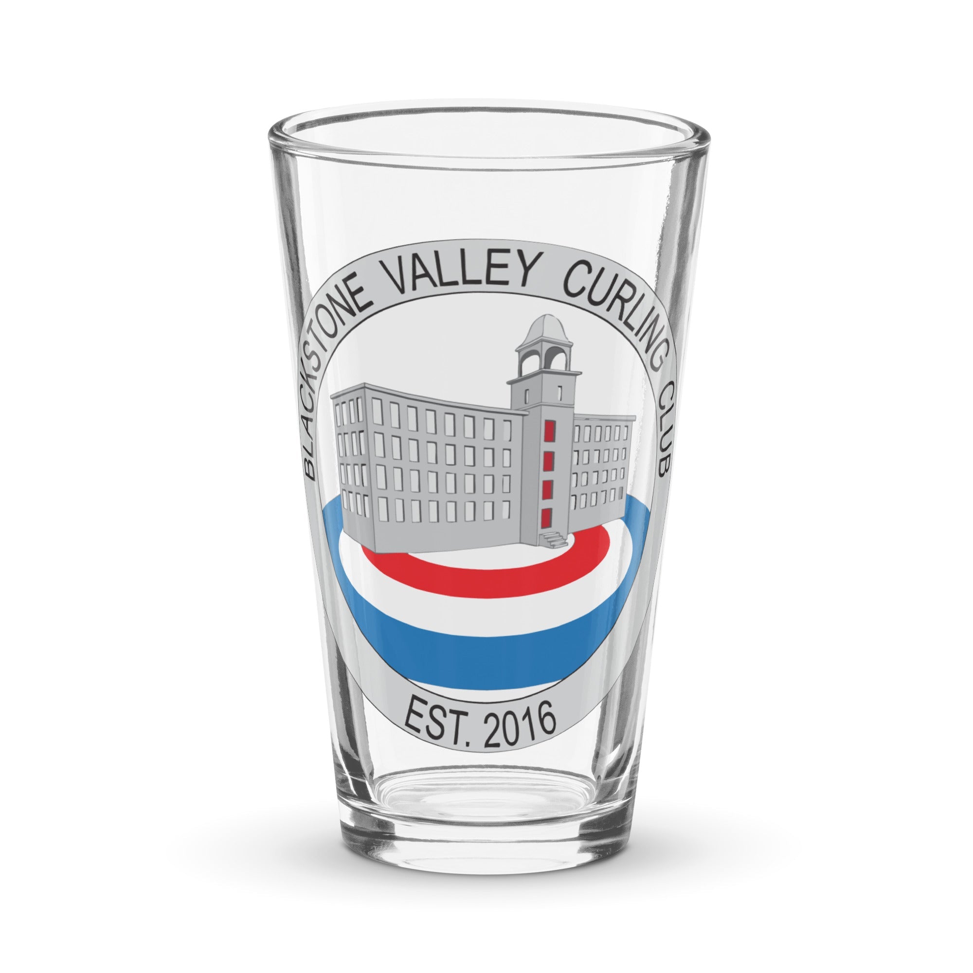 Blackstone Valley Curling Club Shaker pint glass - Broomfitters