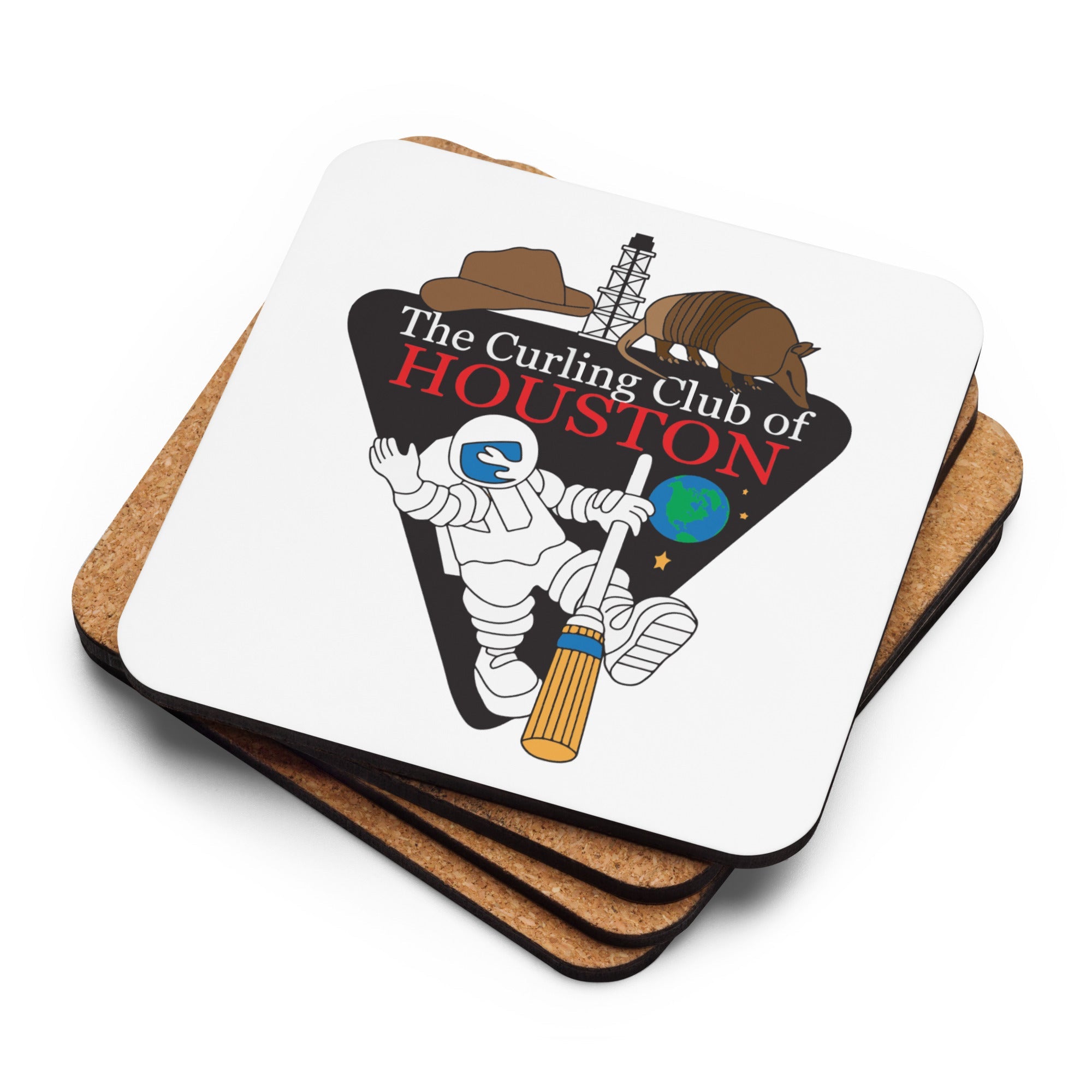 Curling Club of Houston cork - back coaster - Broomfitters