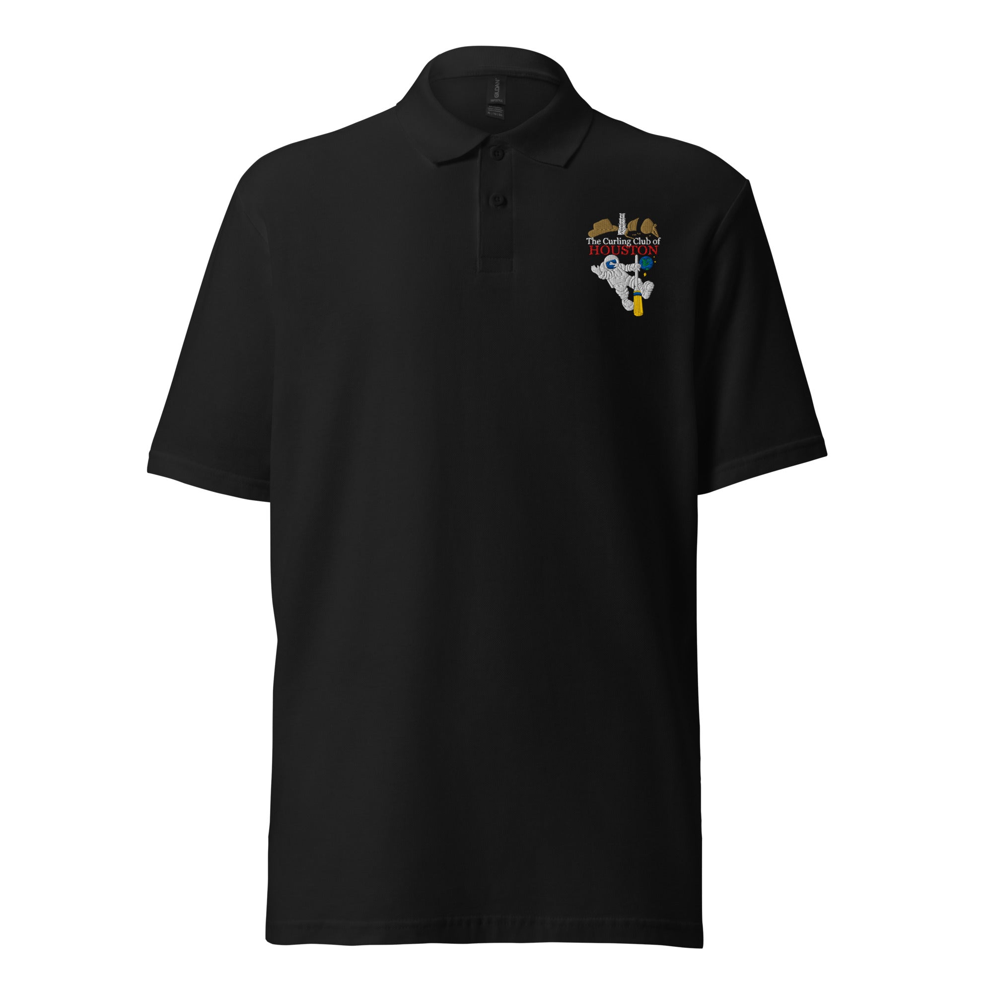 Curling Club of Houston embroidered pique polo shirt - Broomfitters