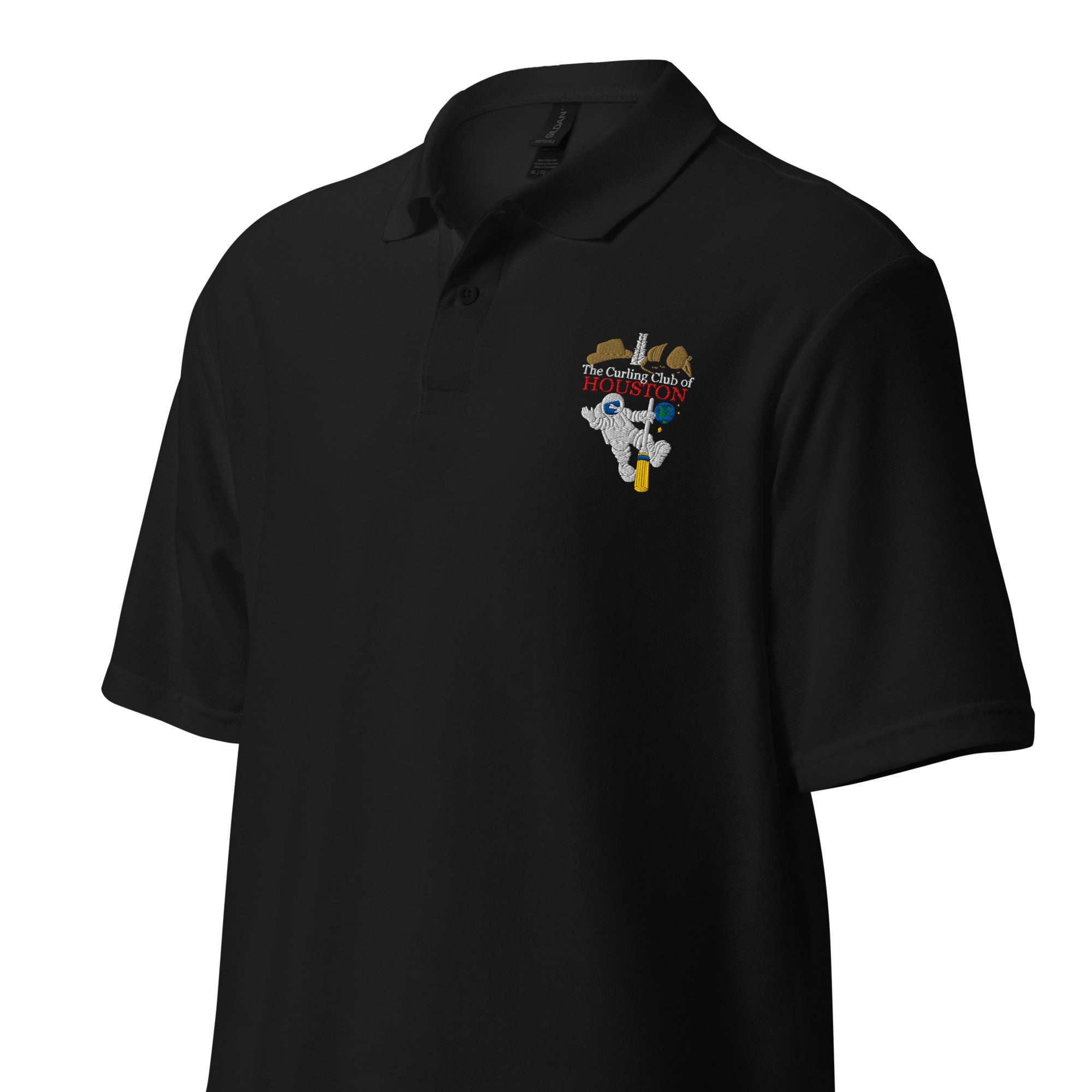 Curling Club of Houston embroidered pique polo shirt - Broomfitters