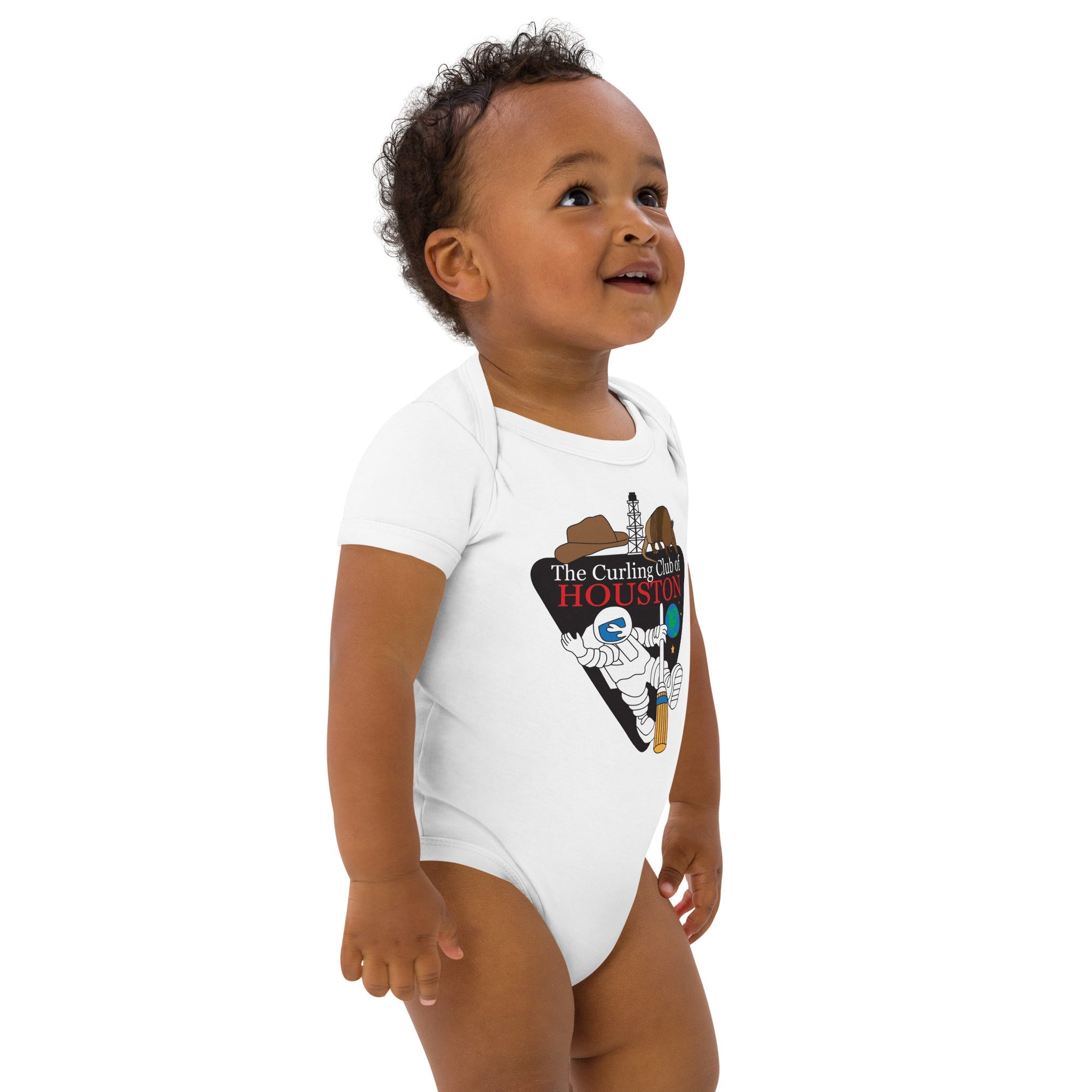 Curling Club of Houston organic cotton baby bodysuit - Broomfitters