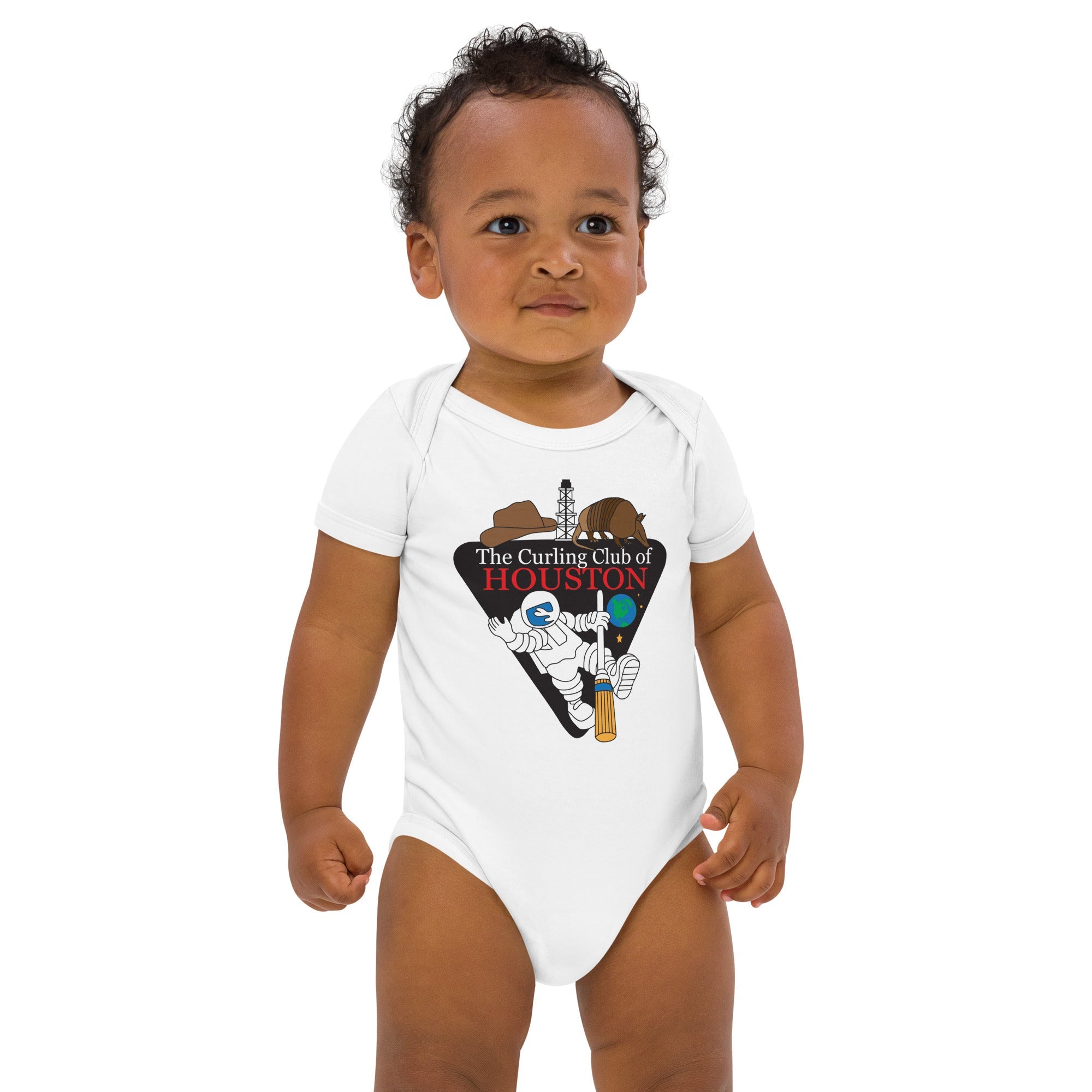 Curling Club of Houston organic cotton baby bodysuit - Broomfitters