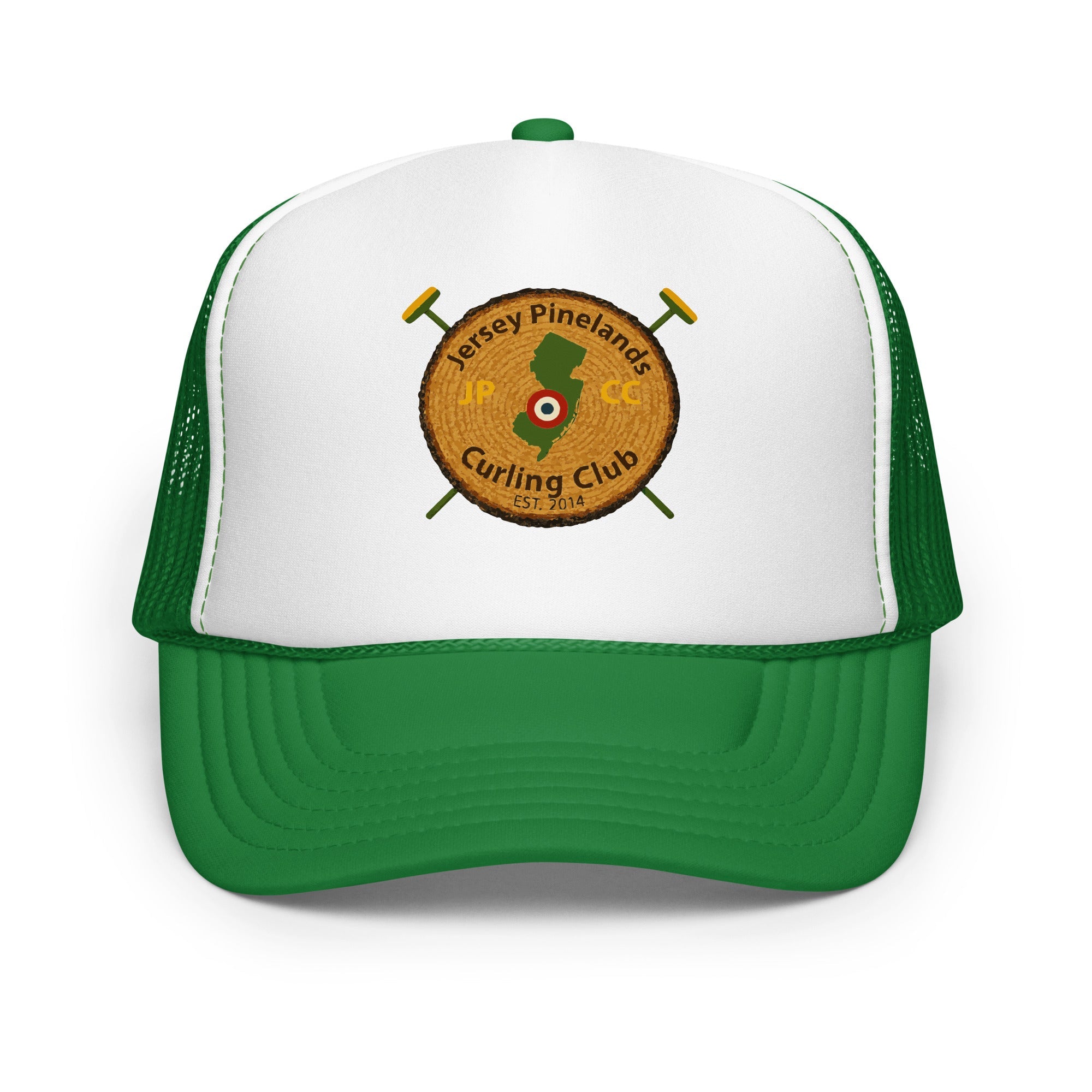 Jersey Pinelands Curling Club Foam trucker hat - Broomfitters