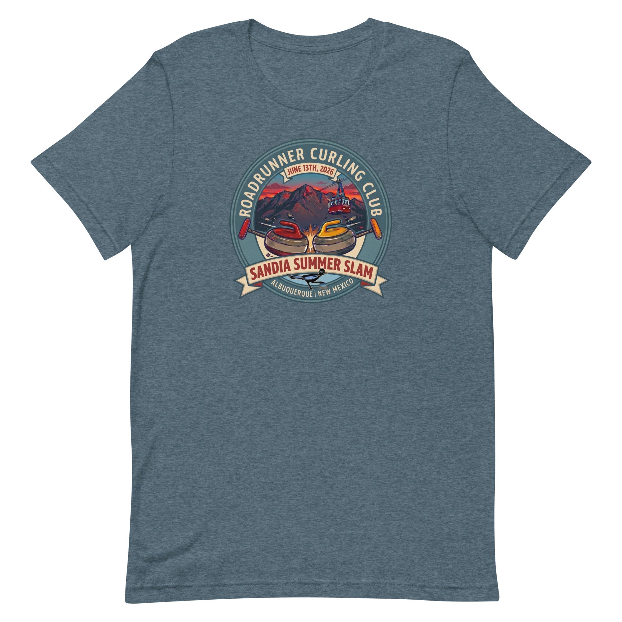 Sandia Summer Slam Bonspiel - Roadrunner Curling Club Unisex t-shirt - Broomfitters