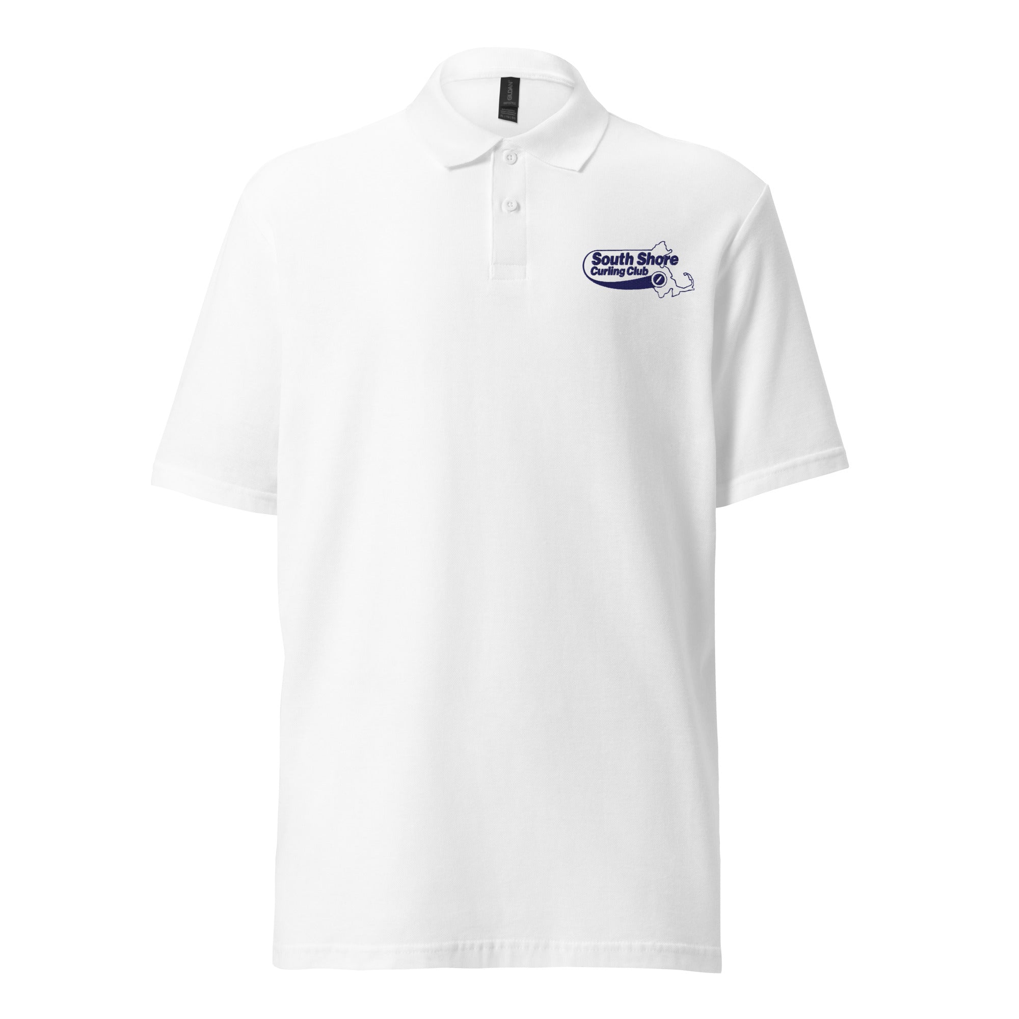 South Shore Curling Club Unisex pique polo shirt - Broomfitters