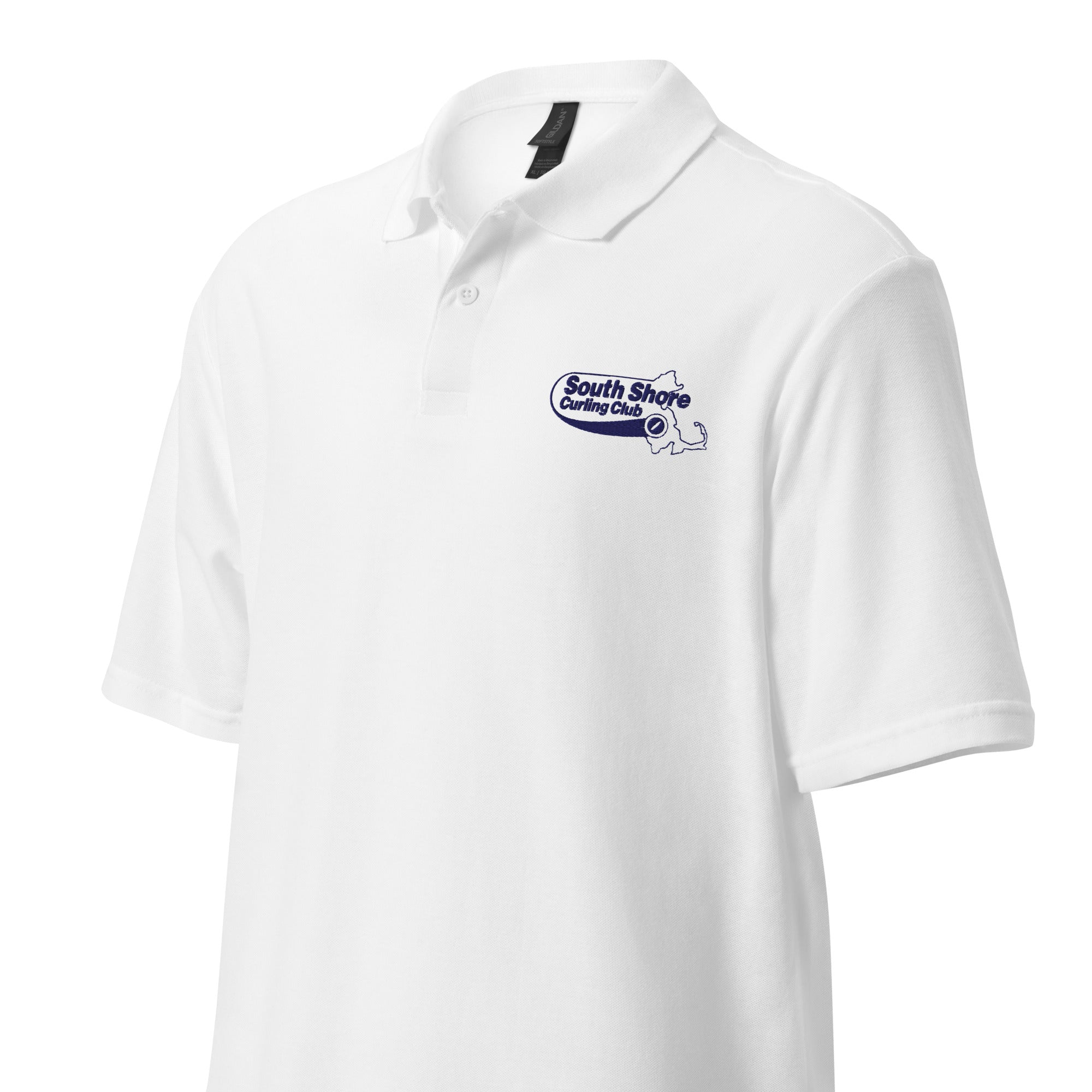 South Shore Curling Club Unisex pique polo shirt - Broomfitters