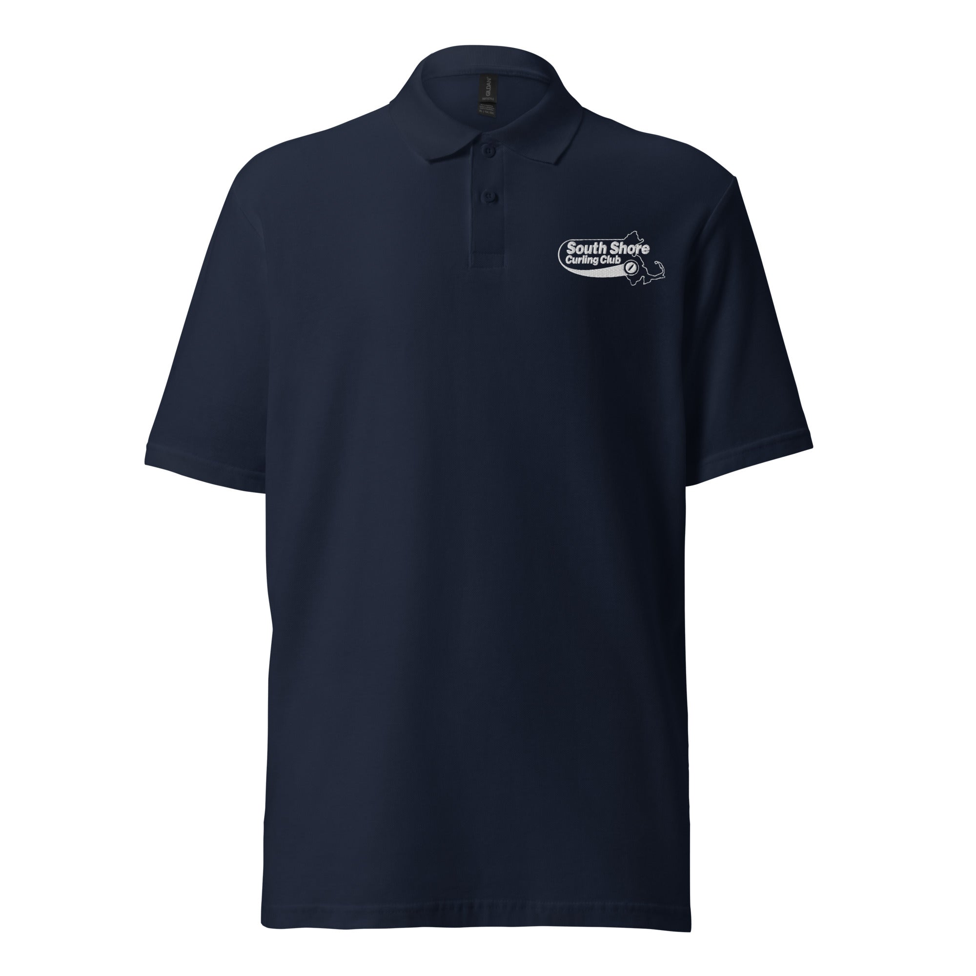 South Shore Curling Club Unisex pique polo shirt - Broomfitters