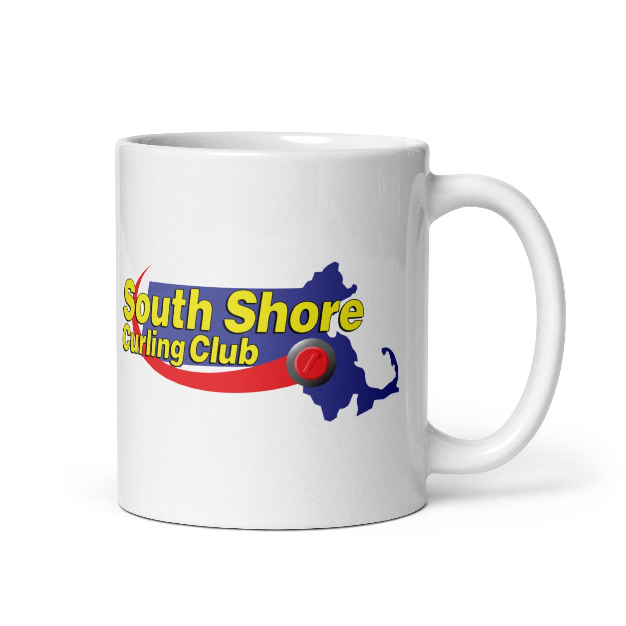 South Shore Curling Club White glossy mug - Broomfitters