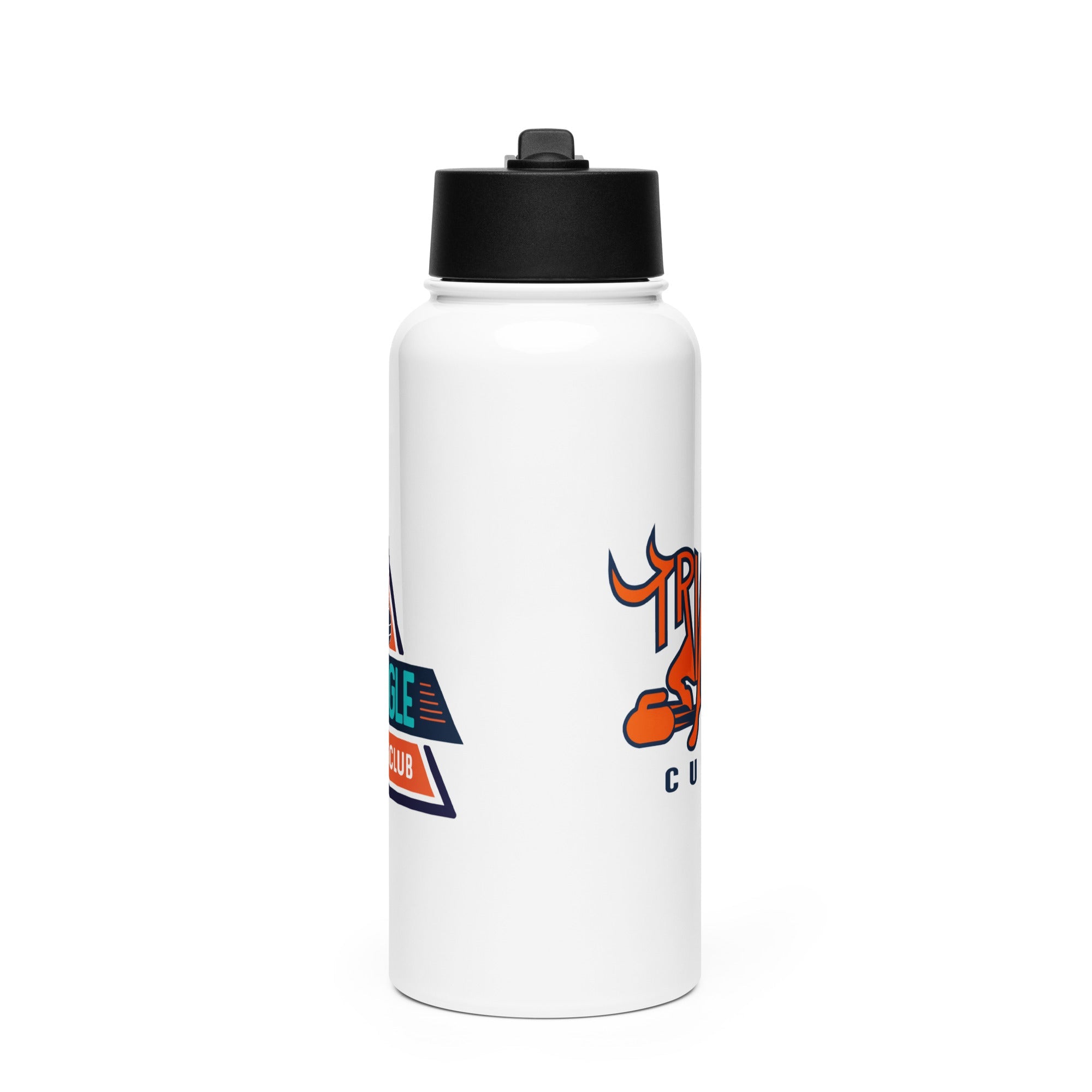 Triangle Curling Club Stainless steel water bottle with a straw lid - Broomfitters