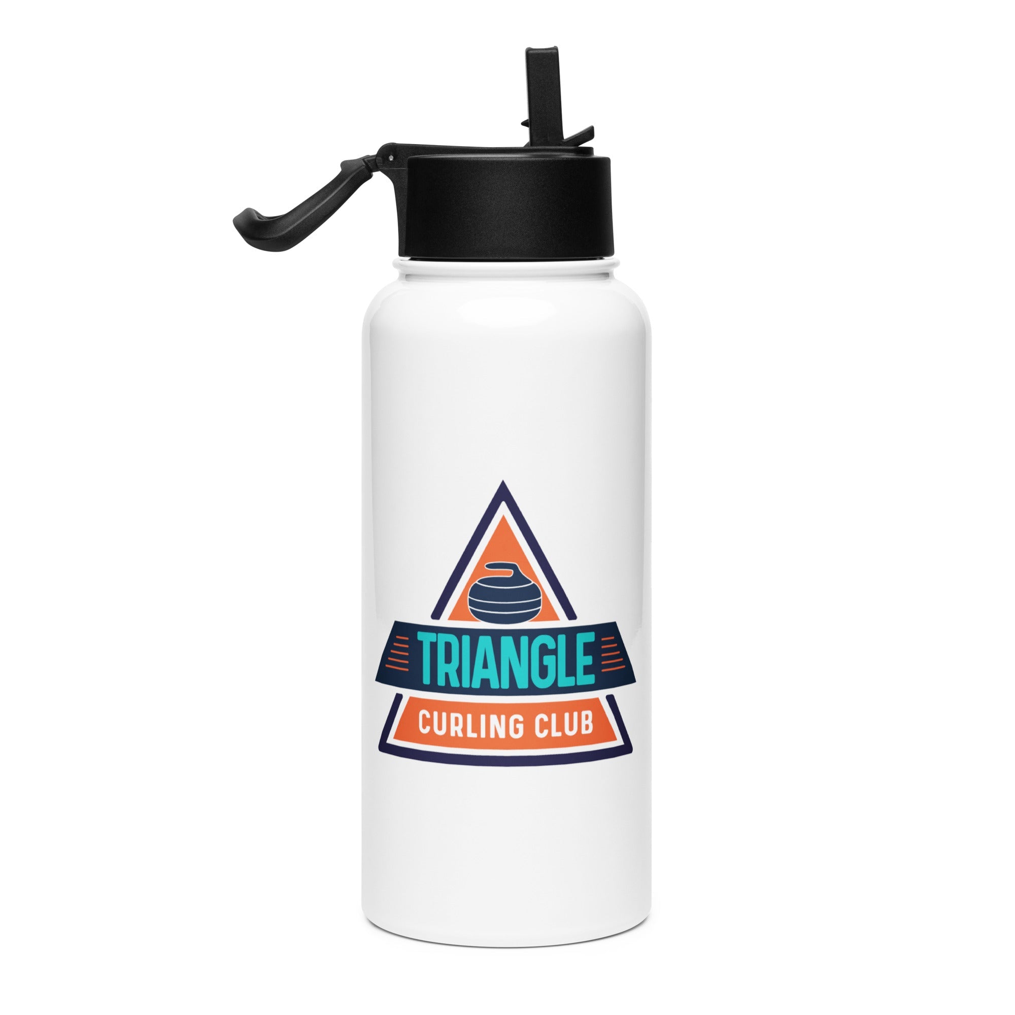 Triangle Curling Club Stainless steel water bottle with a straw lid - Broomfitters