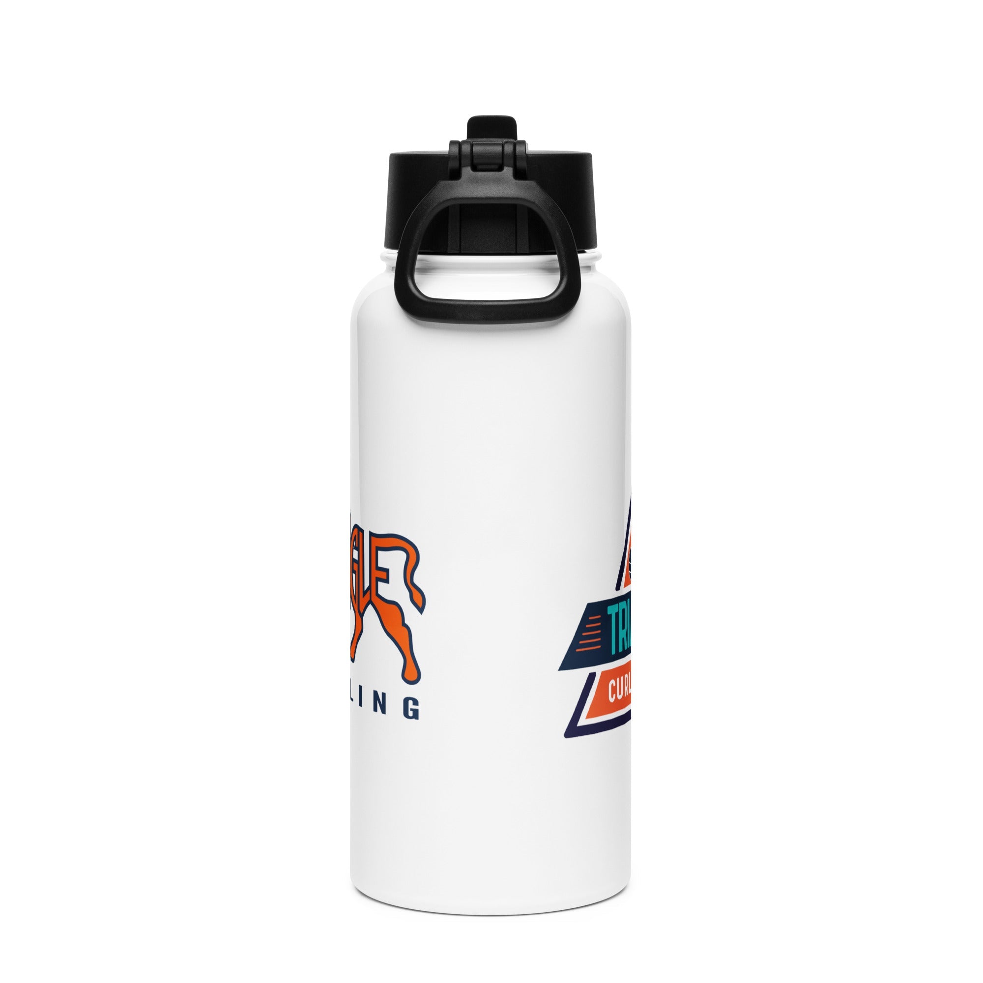 Triangle Curling Club Stainless steel water bottle with a straw lid - Broomfitters