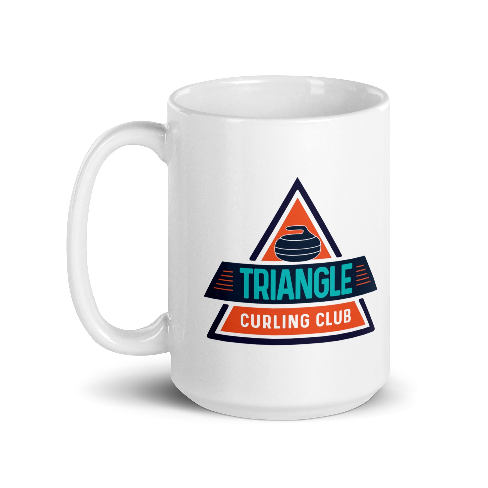 Triangle Curling White glossy mug - Broomfitters