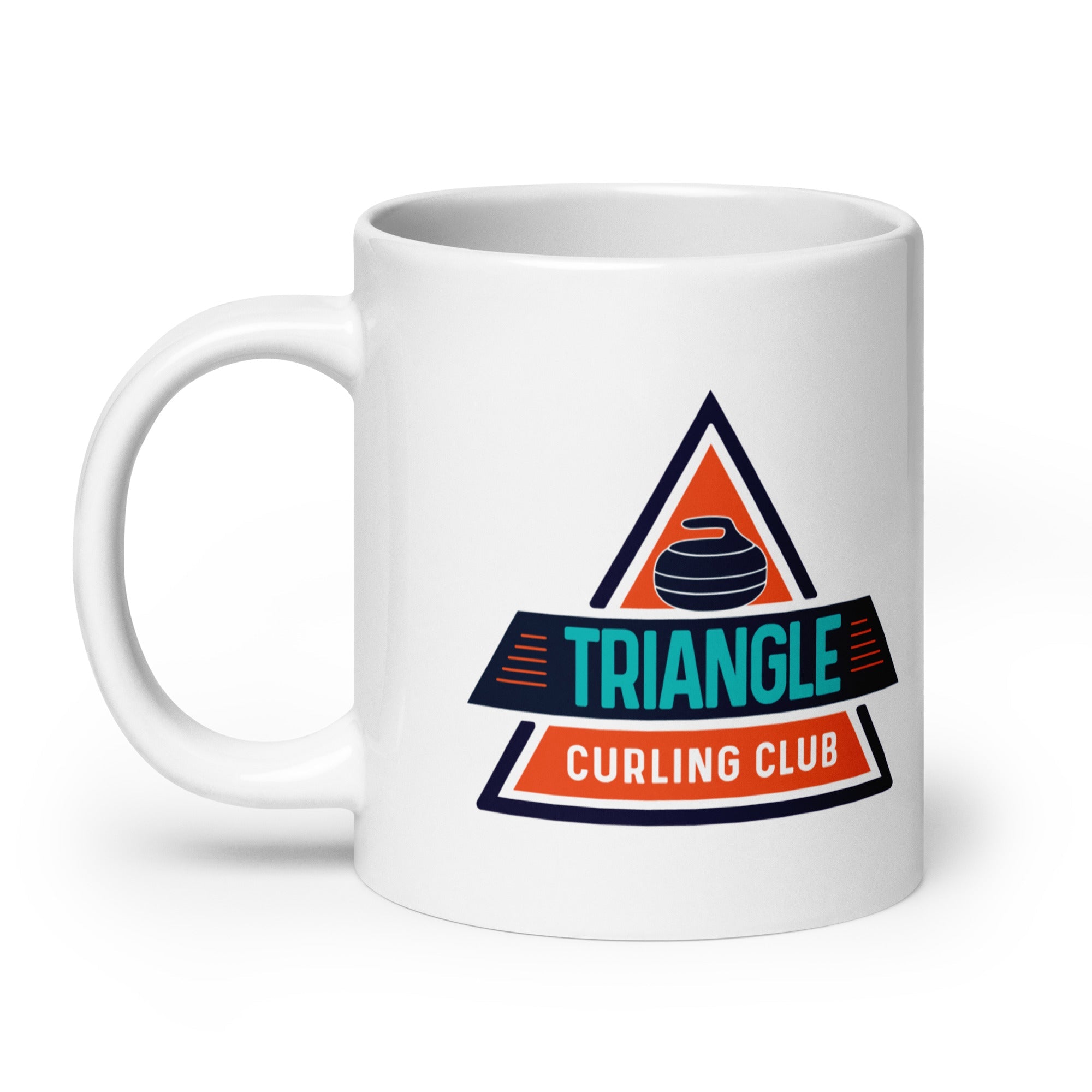 Triangle Curling White glossy mug - Broomfitters