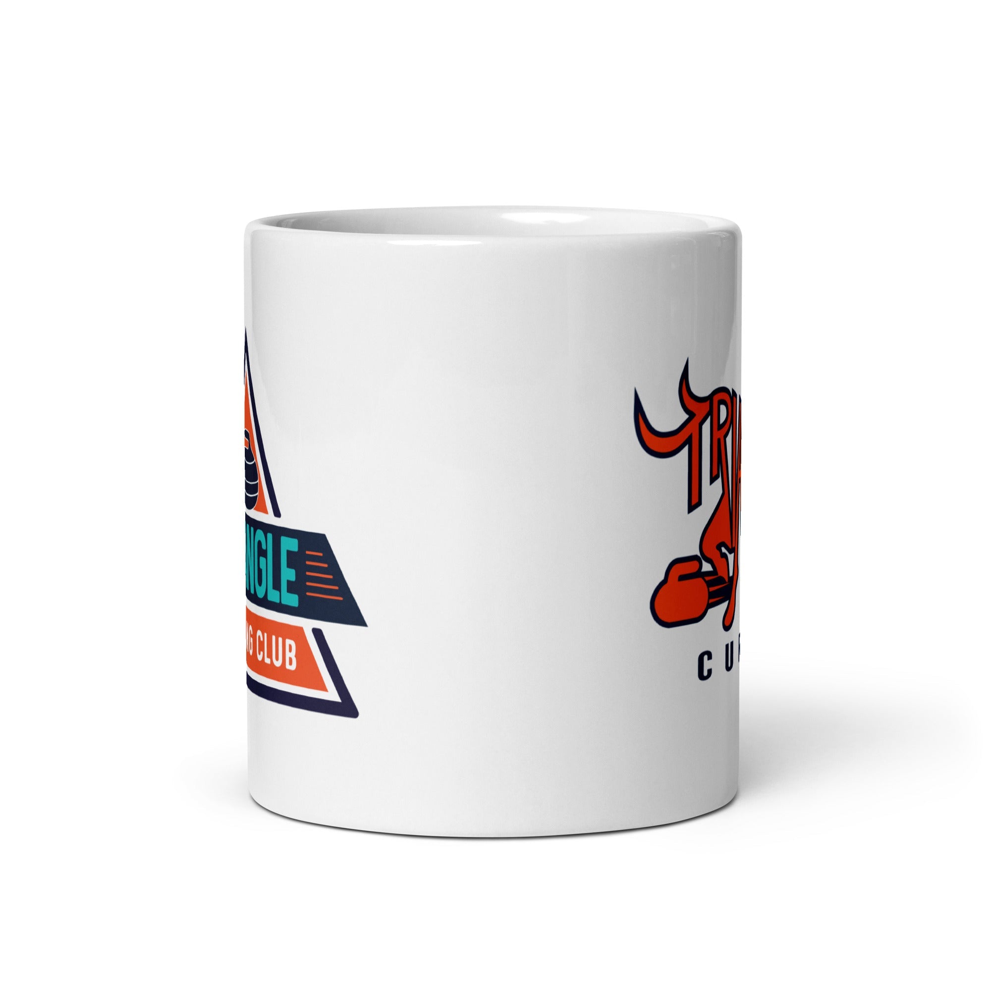 Triangle Curling White glossy mug - Broomfitters