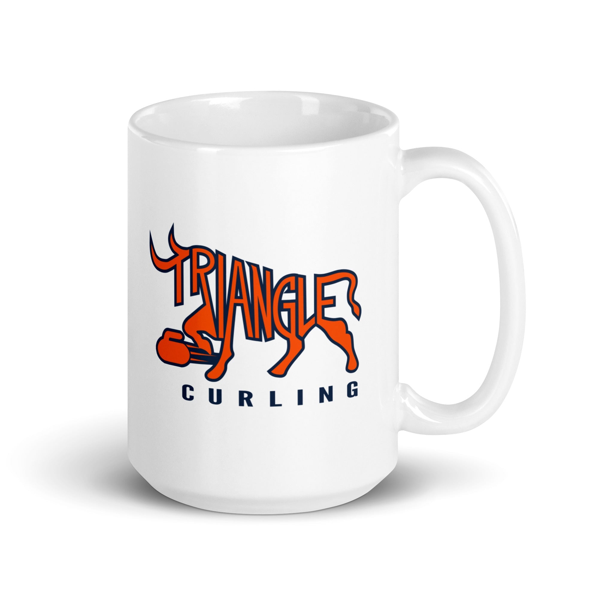 Triangle Curling White glossy mug - Broomfitters