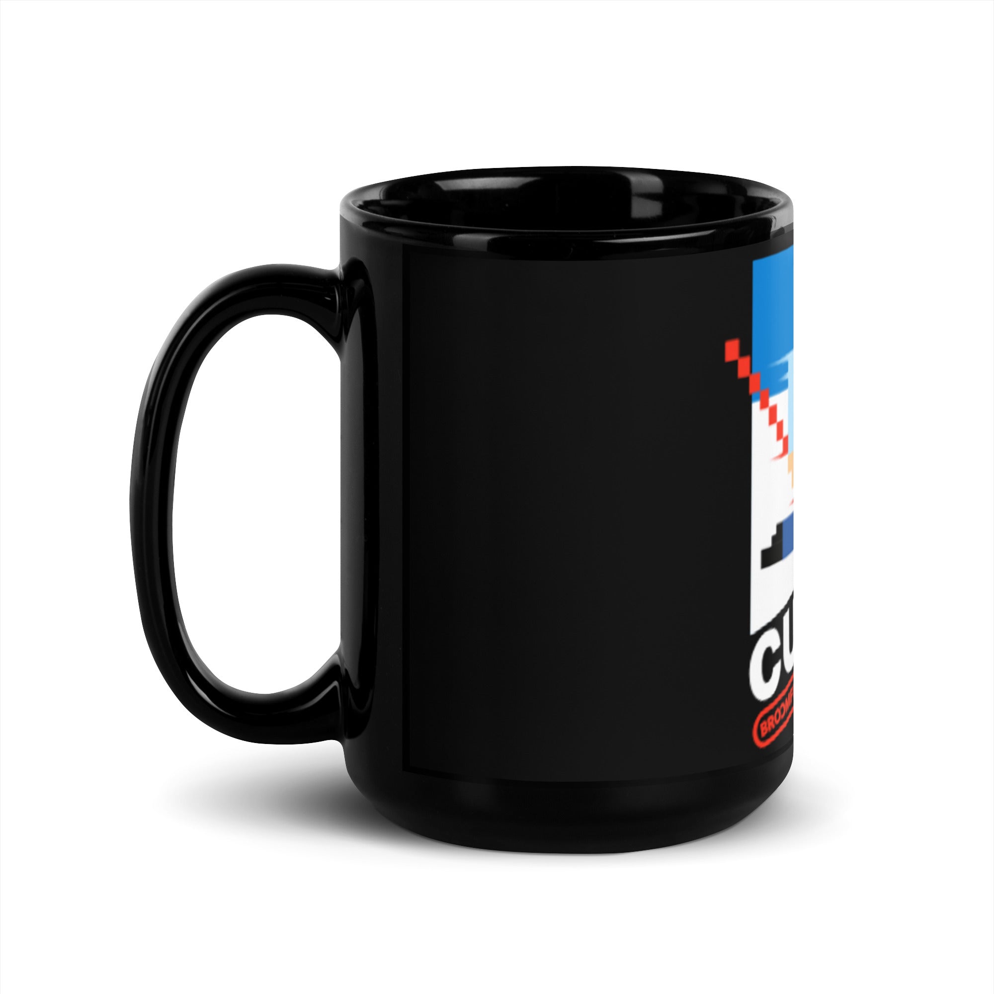 8-Bit Curling Black Glossy Mug - Broomfitters
