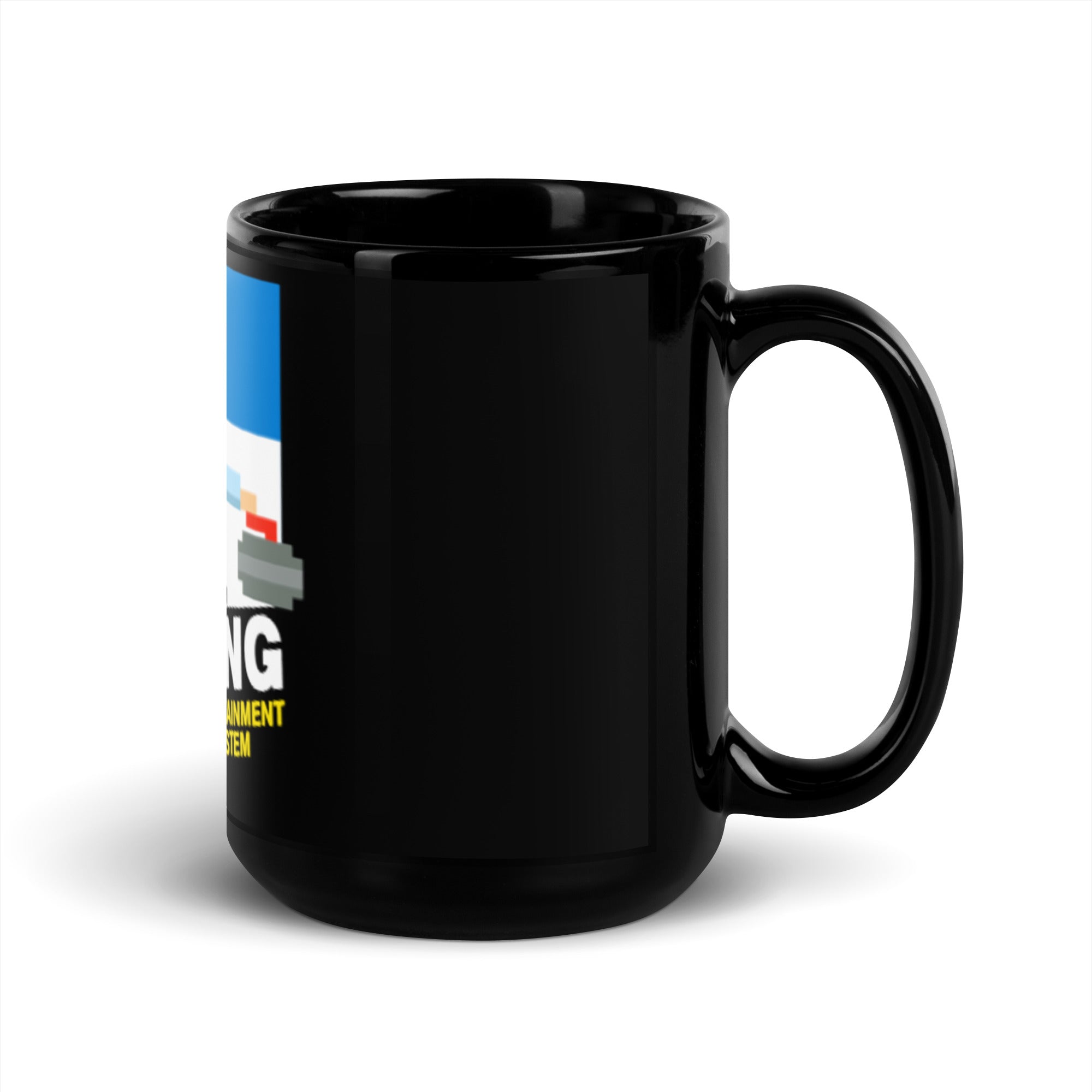 8-Bit Curling Black Glossy Mug - Broomfitters