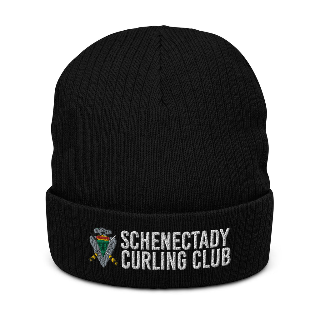 Schenectady Curling Club ribbed knit beanie - Broomfitters
