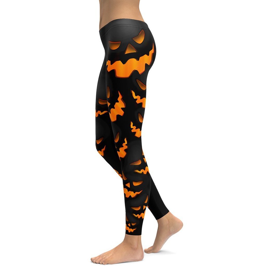 Spooky Pumpkin Halloween Leggings - Broomfitters