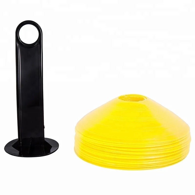 Agility Cones. 25 Pack W/ STAND & Mesh Bag - Broomfitters