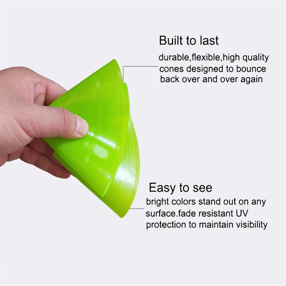 Agility Cones. 25 Pack W/ STAND & Mesh Bag - Broomfitters