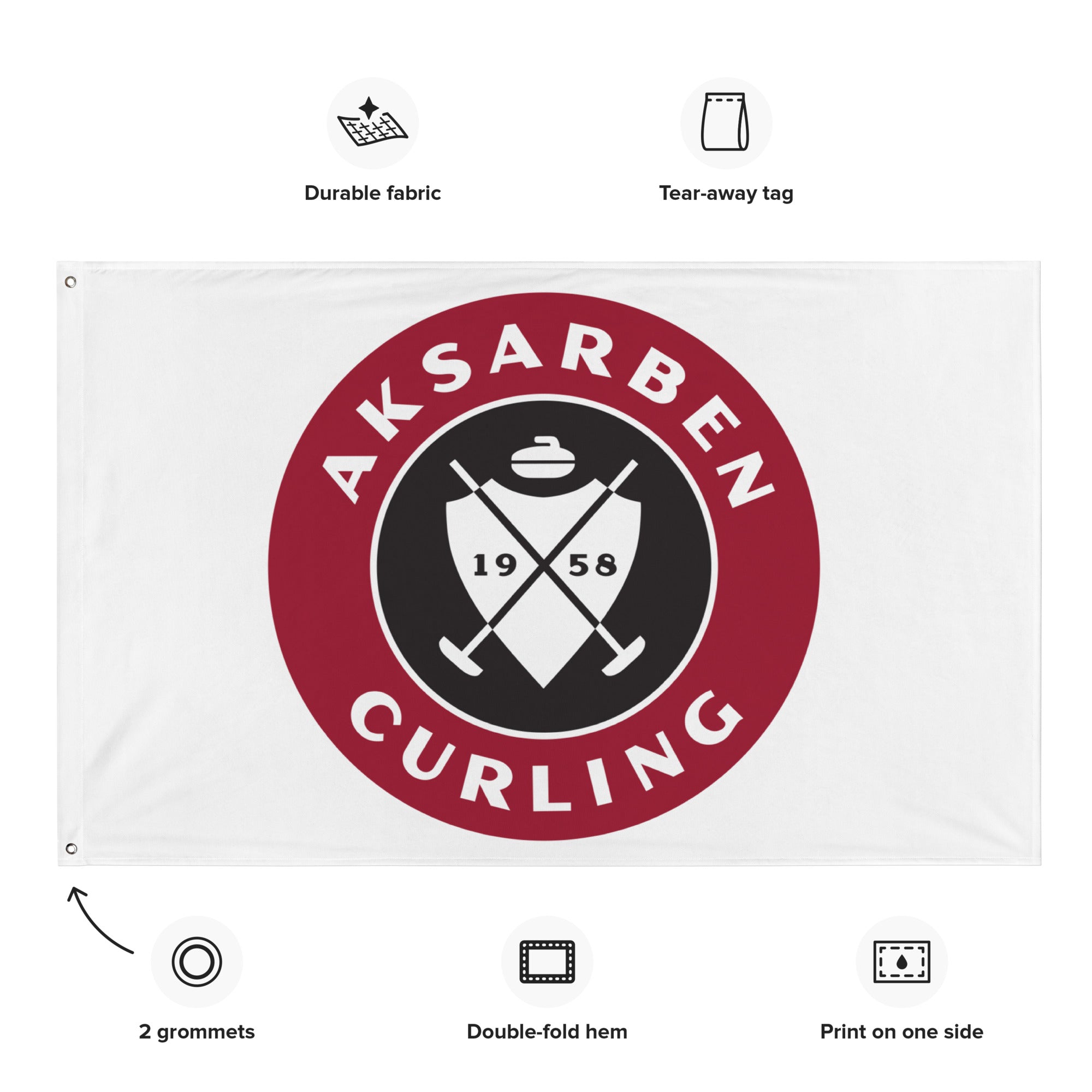 Aksarben Curling Flag - Broomfitters