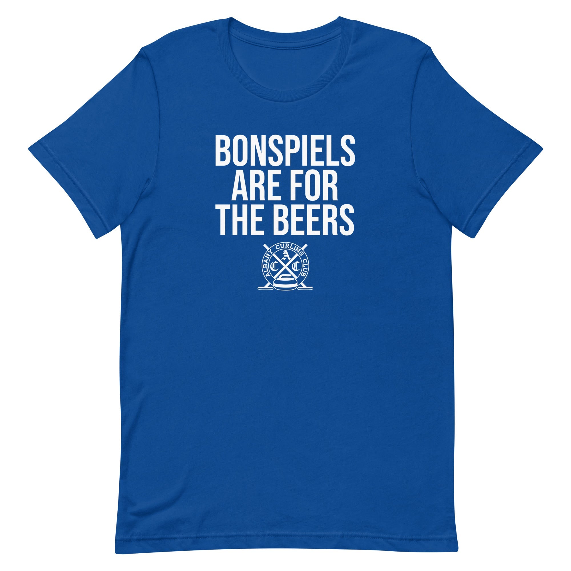 Albany Curling Club Bonspiels are for the Beers Unisex t-shirt - Broomfitters
