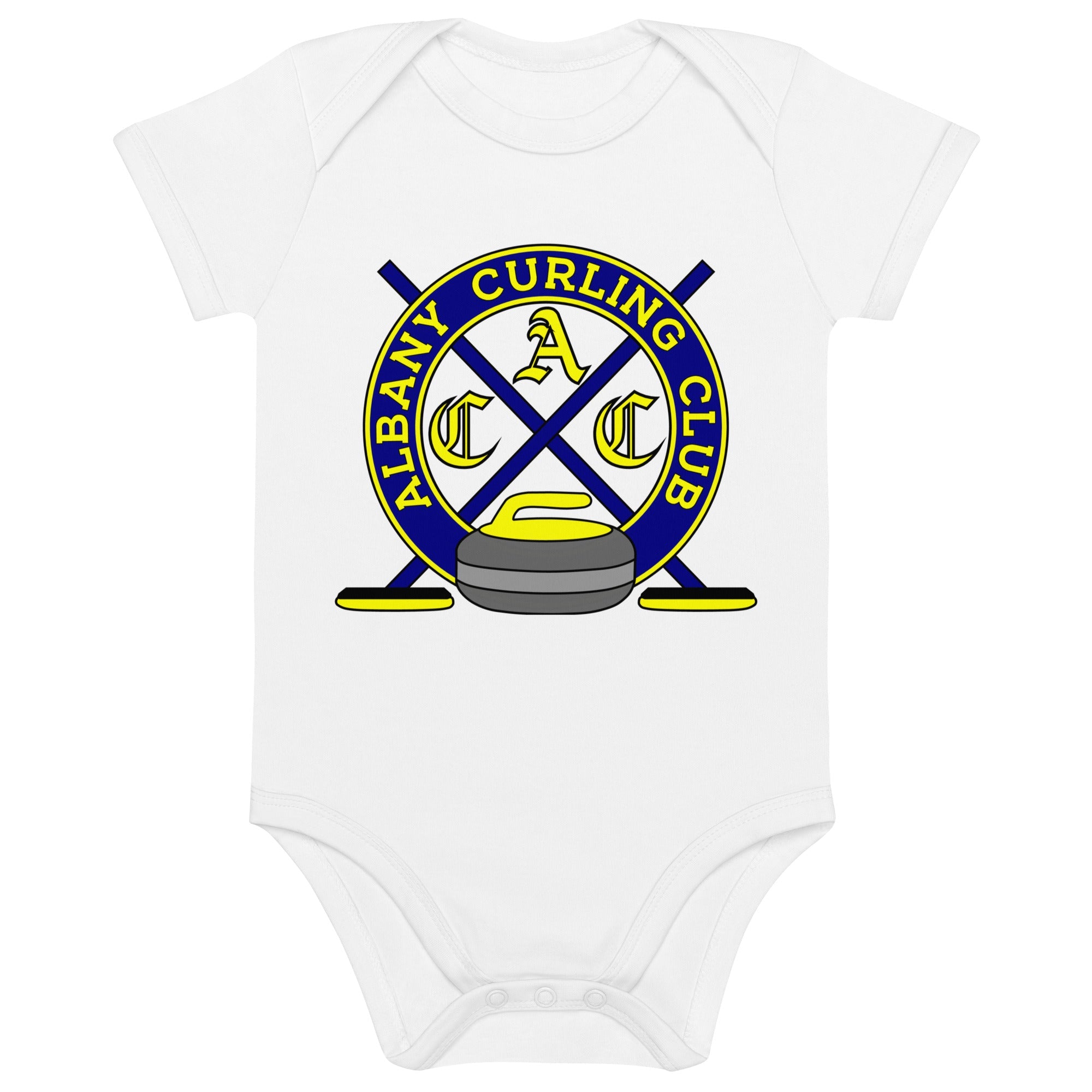 Albany Curling Club Organic cotton baby bodysuit - Broomfitters