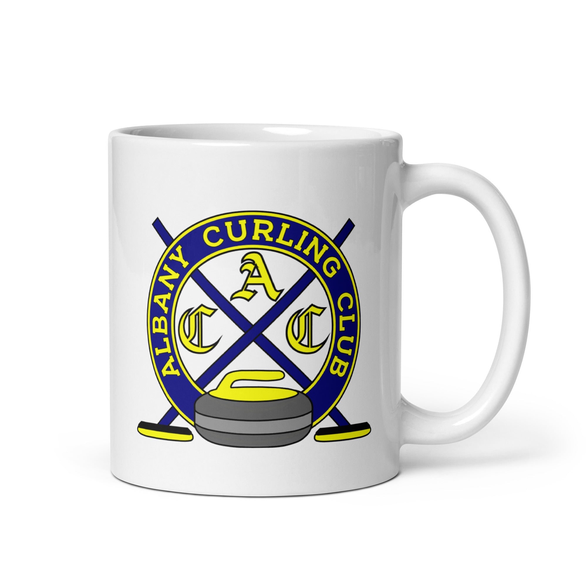 Albany Curling Club White glossy mug - Broomfitters