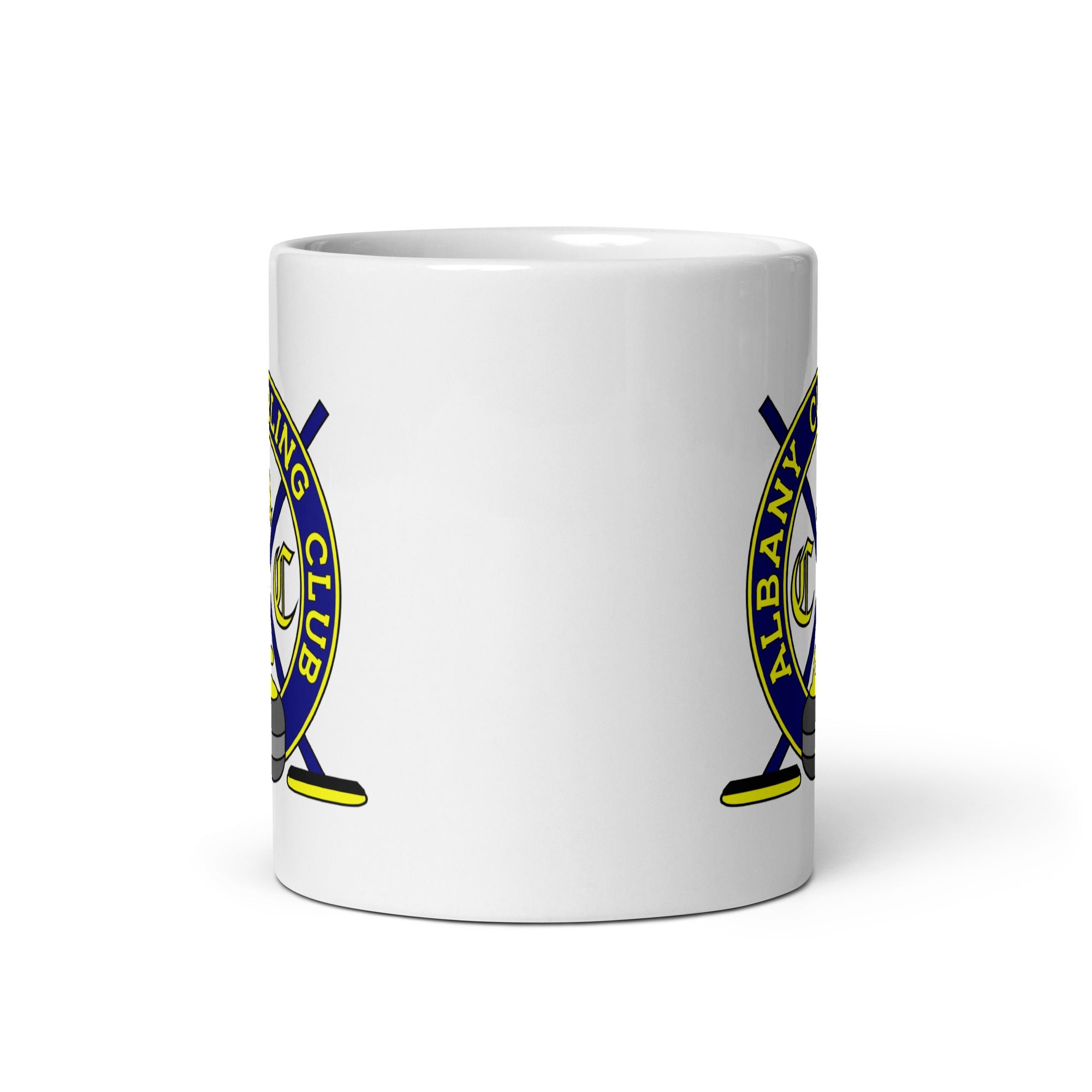 Albany Curling Club White glossy mug - Broomfitters