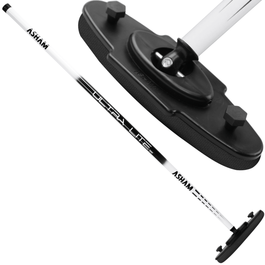 Asham V2 Ultra Lite Tapered Gripped Handle Curling Broom - Broomfitters