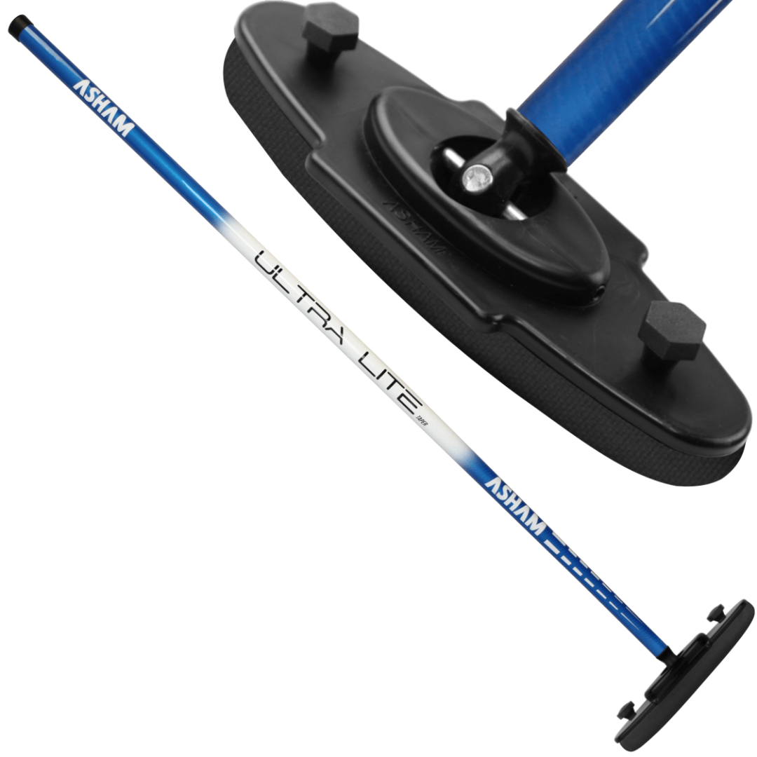 Asham V2 Ultra Lite Tapered Gripped Handle Curling Broom - Broomfitters