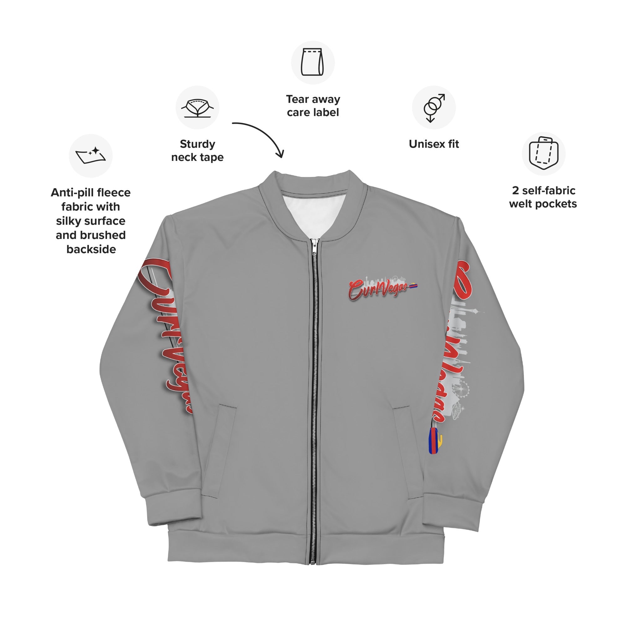 Curl Vegas Unisex Bomber Jacket - Broomfitters