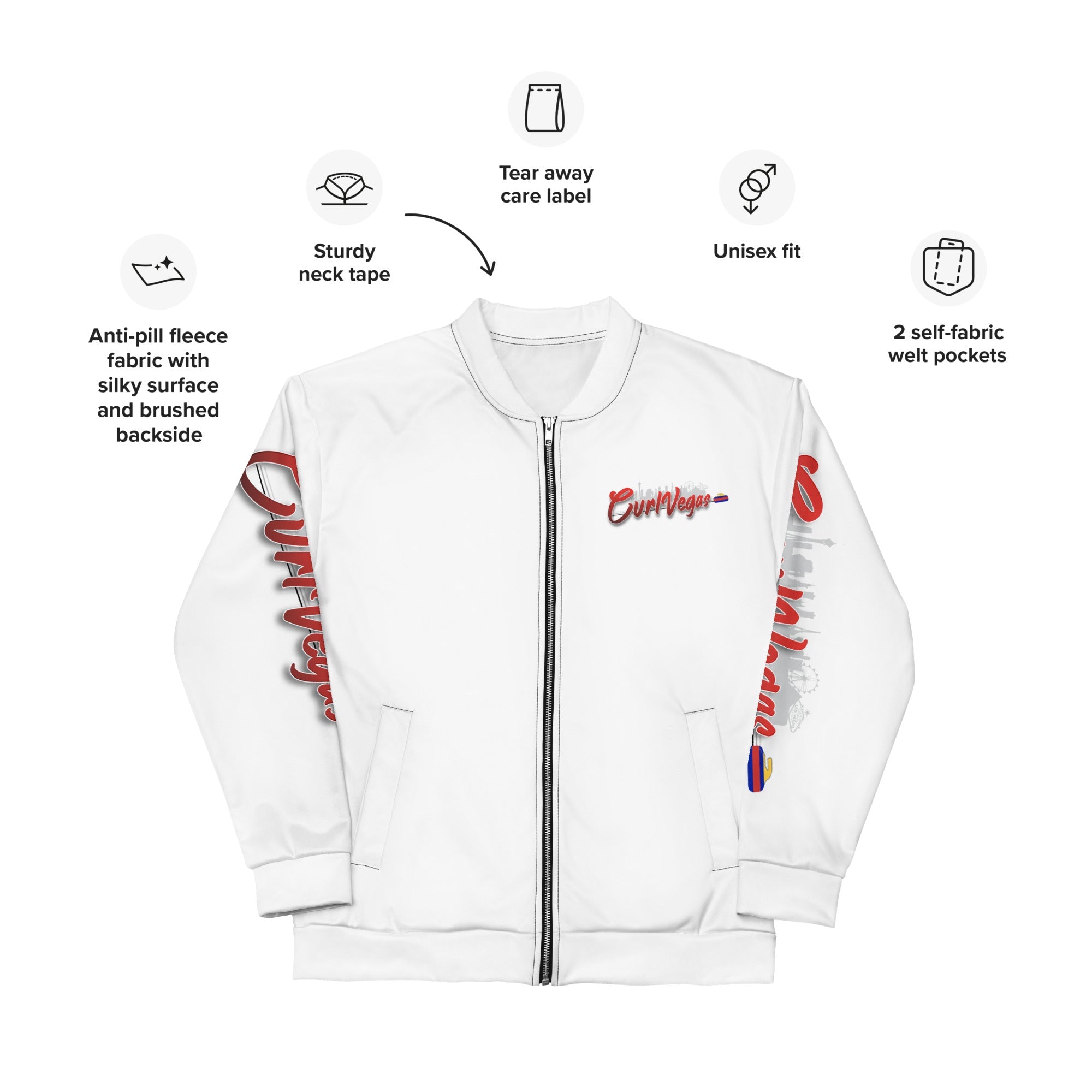 Curl Vegas Unisex Bomber Jacket - Broomfitters