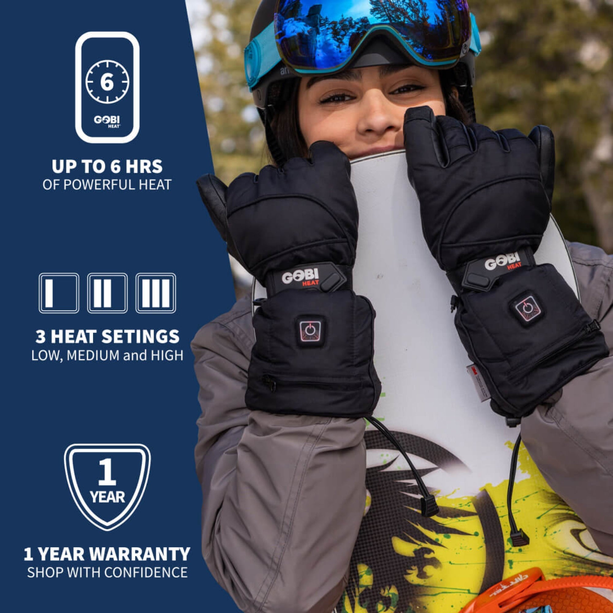 Epic II Heated Ski Gloves (3500mAh USB - C batt) - Broomfitters