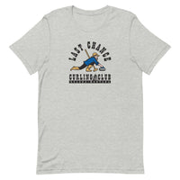 Last Chance Curling Male Logo Unisex t-shirt - Broomfitters
