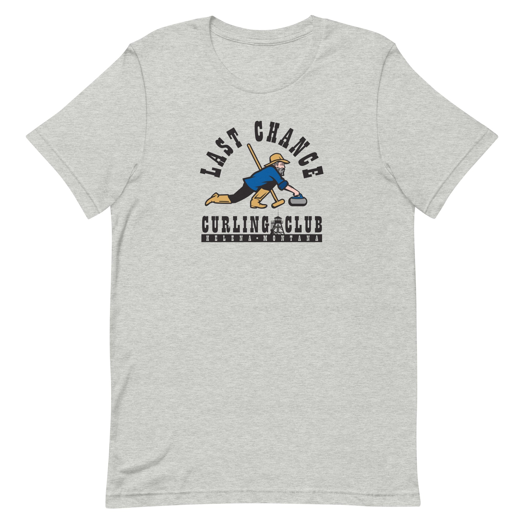 Last Chance Curling Male Logo Unisex t-shirt - Broomfitters
